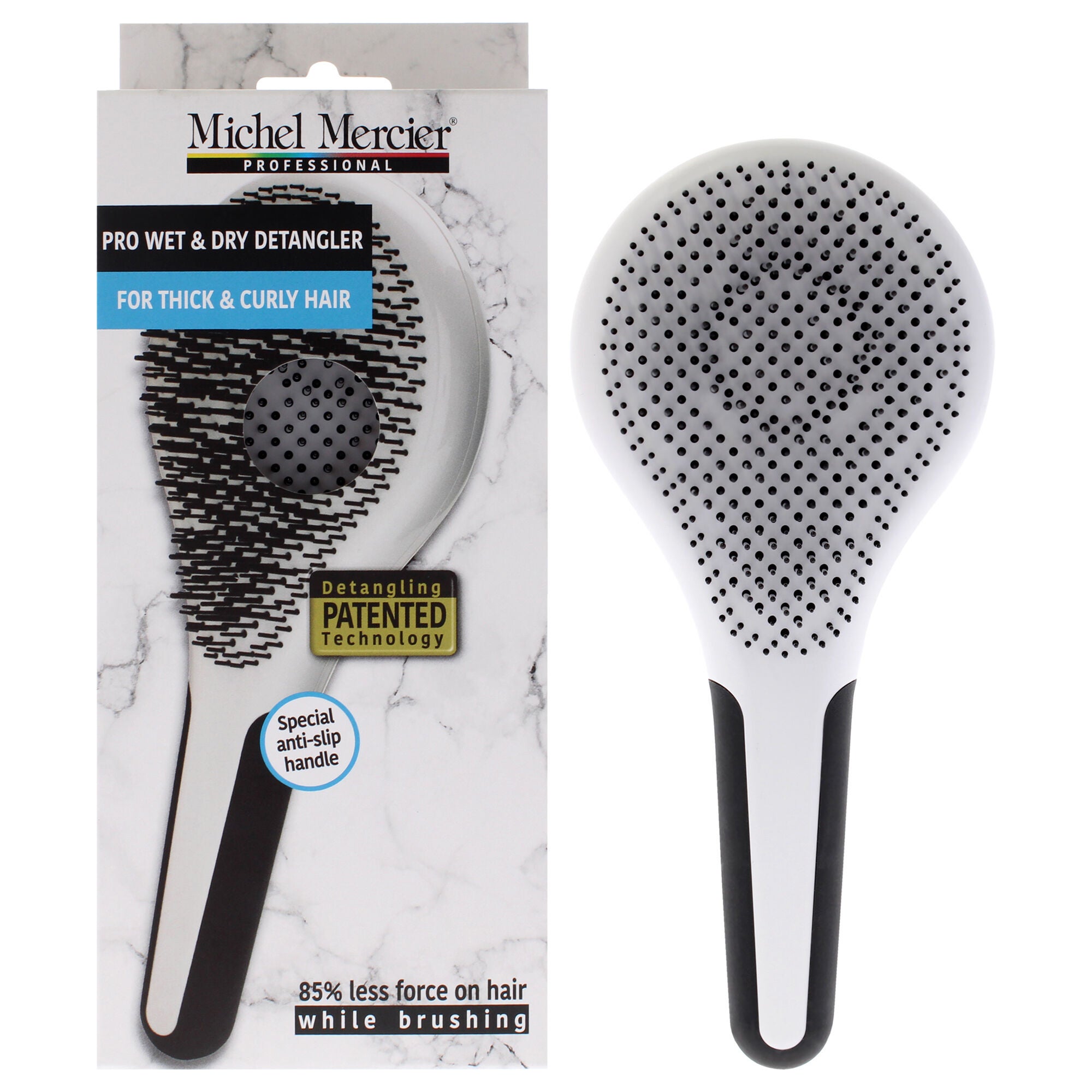 Pro Wet and Dry Detangler - Thick and Curly Hair by Michel Mercier for Unisex - 1 Pc Hair Brush, See Description, hi-res image number 0