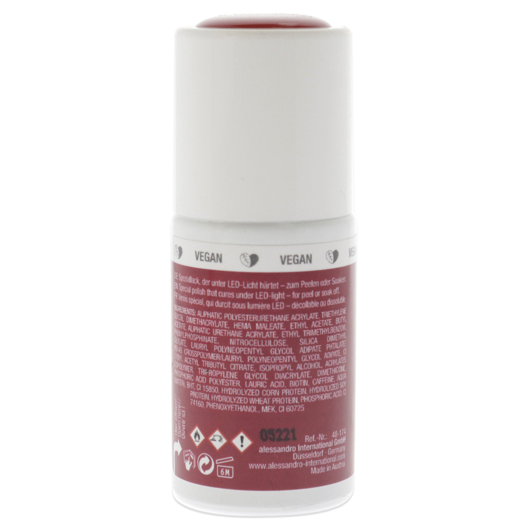 Striplac Peel or Soak - 174 Lipstick Red by Alessandro for Women - 0.27 oz Nail Polish, See Description, alternate image number 1