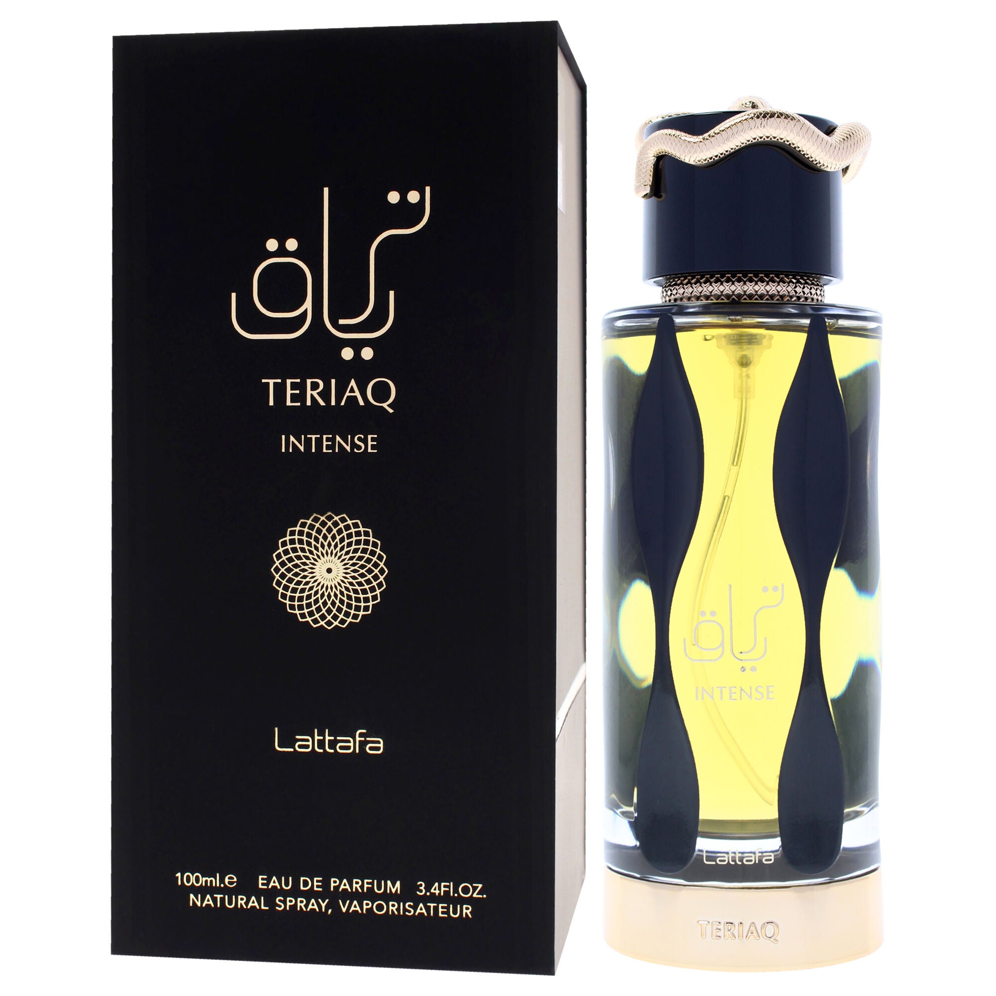 Teriaq Intense by Lattafa for Men - 3.4 oz EDP Spray, Clear, alternate image number 3