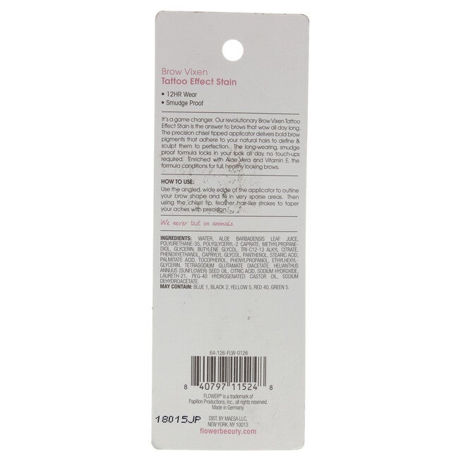 Brow Vixen Tattoo Effect Brow Stain - BV2 Taupe by Flower Beauty for Women - 0.034 oz Eyebrow, See Description, alternate image number 1