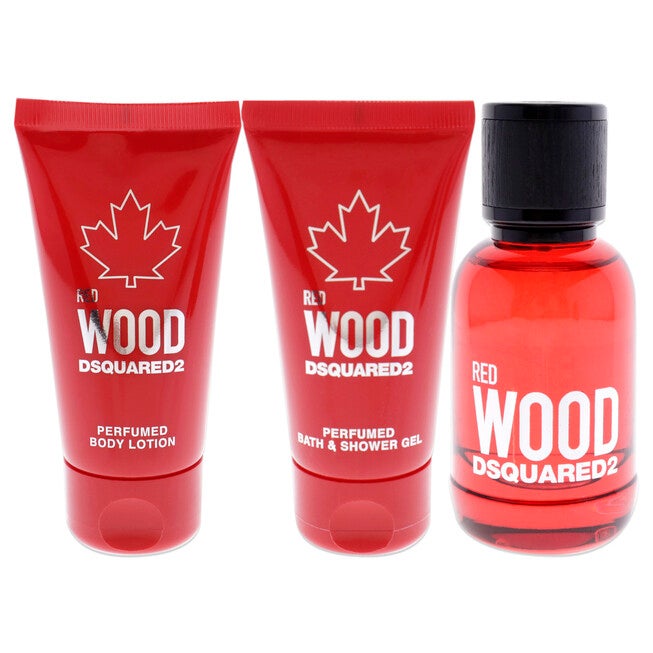 Red Wood by Dsquared2 for Women - 3 Pc Gift Set 1.7oz EDT Spray, 1.7oz Body Lotion, 1.7oz Bath and Shower Gel, NA, alternate image number null