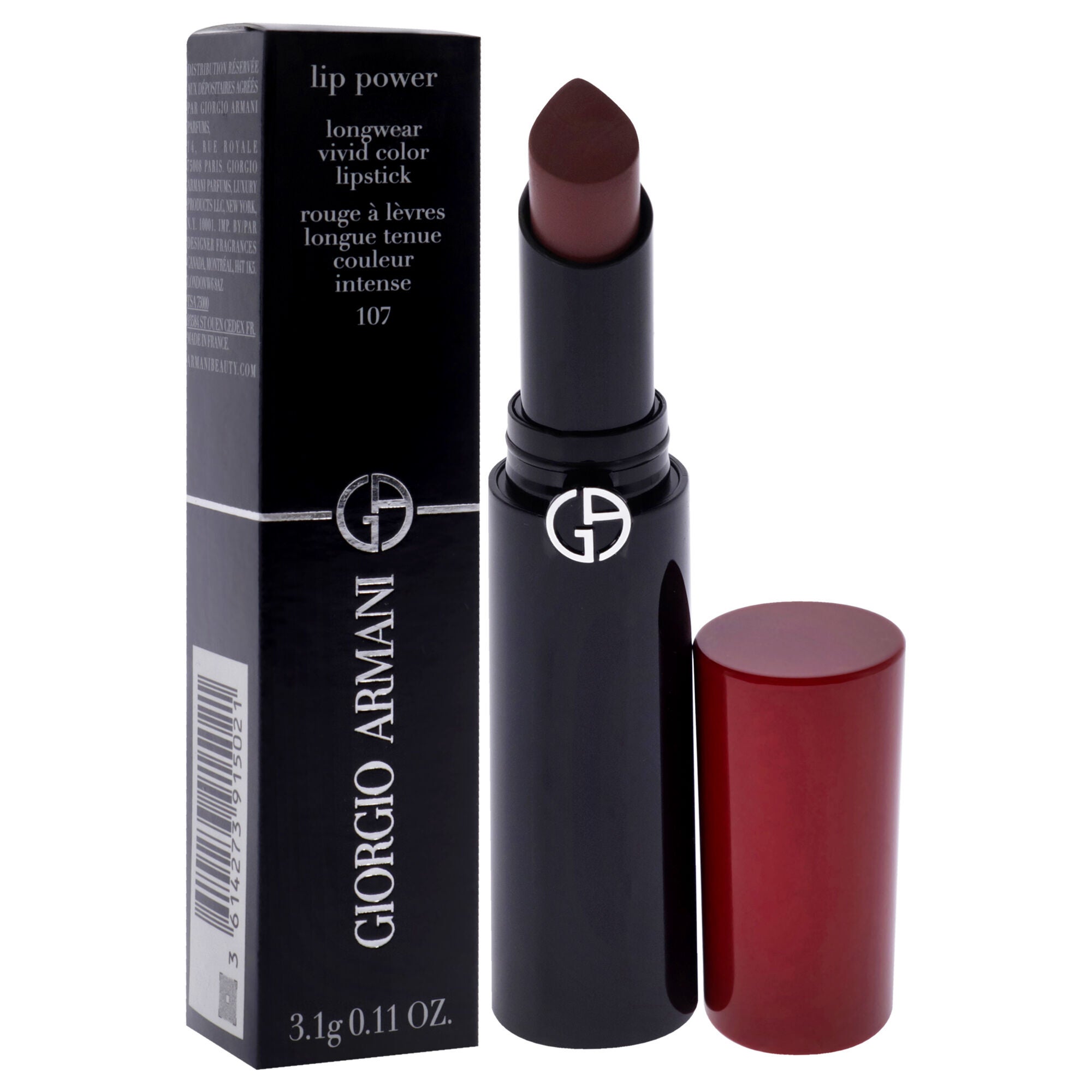 Lip Power Longwear Vivid Color Lipstick - 107 Sensual by Giorgio Armani for Women - 0.11 oz Lipstick, See Description, alternate image number 2