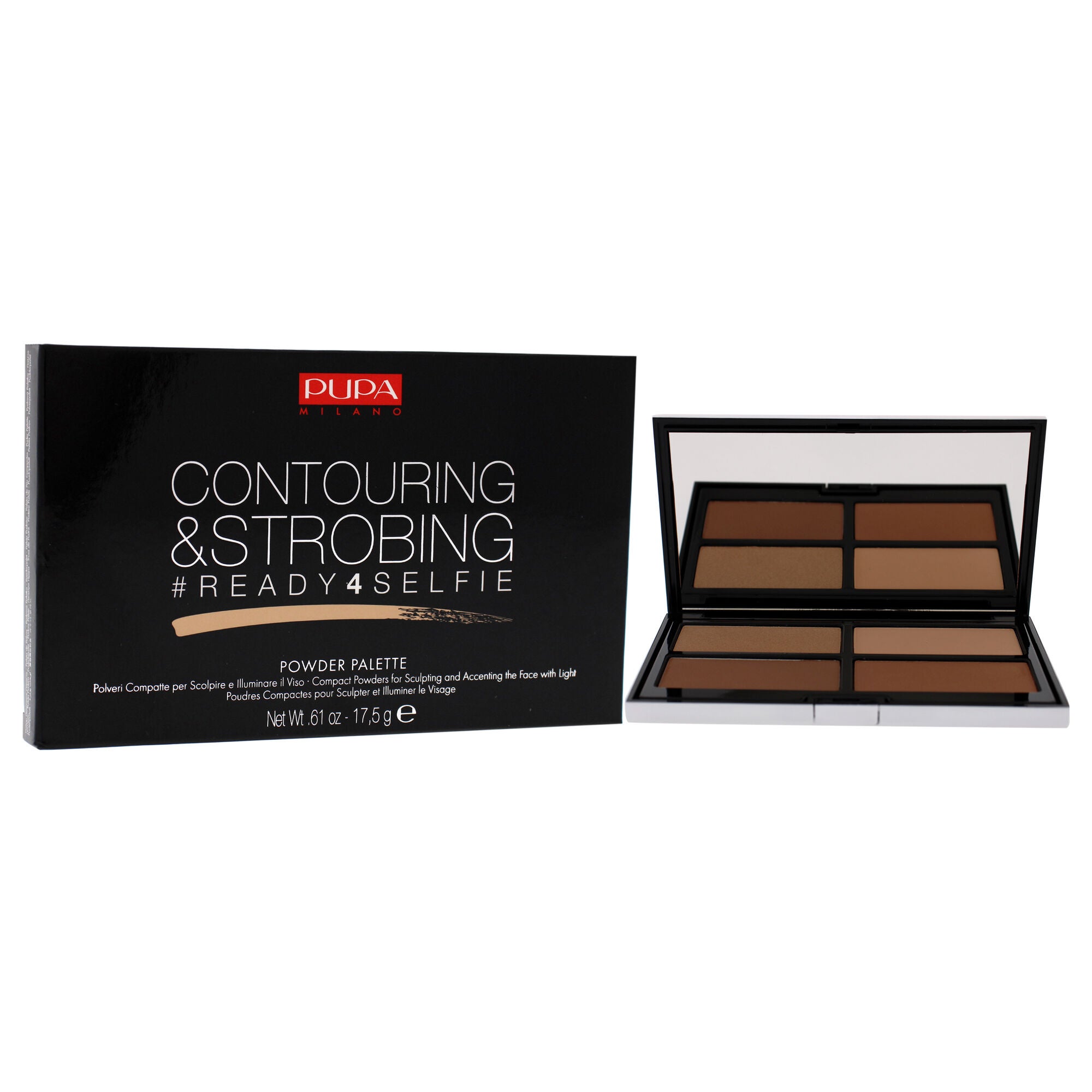 Ready 4 Selfie Contouring And Strobing Powder Palette - 002 Medium Skin by Pupa Milano for Women - 0.61 oz Makeup, See Description, alternate image number 2
