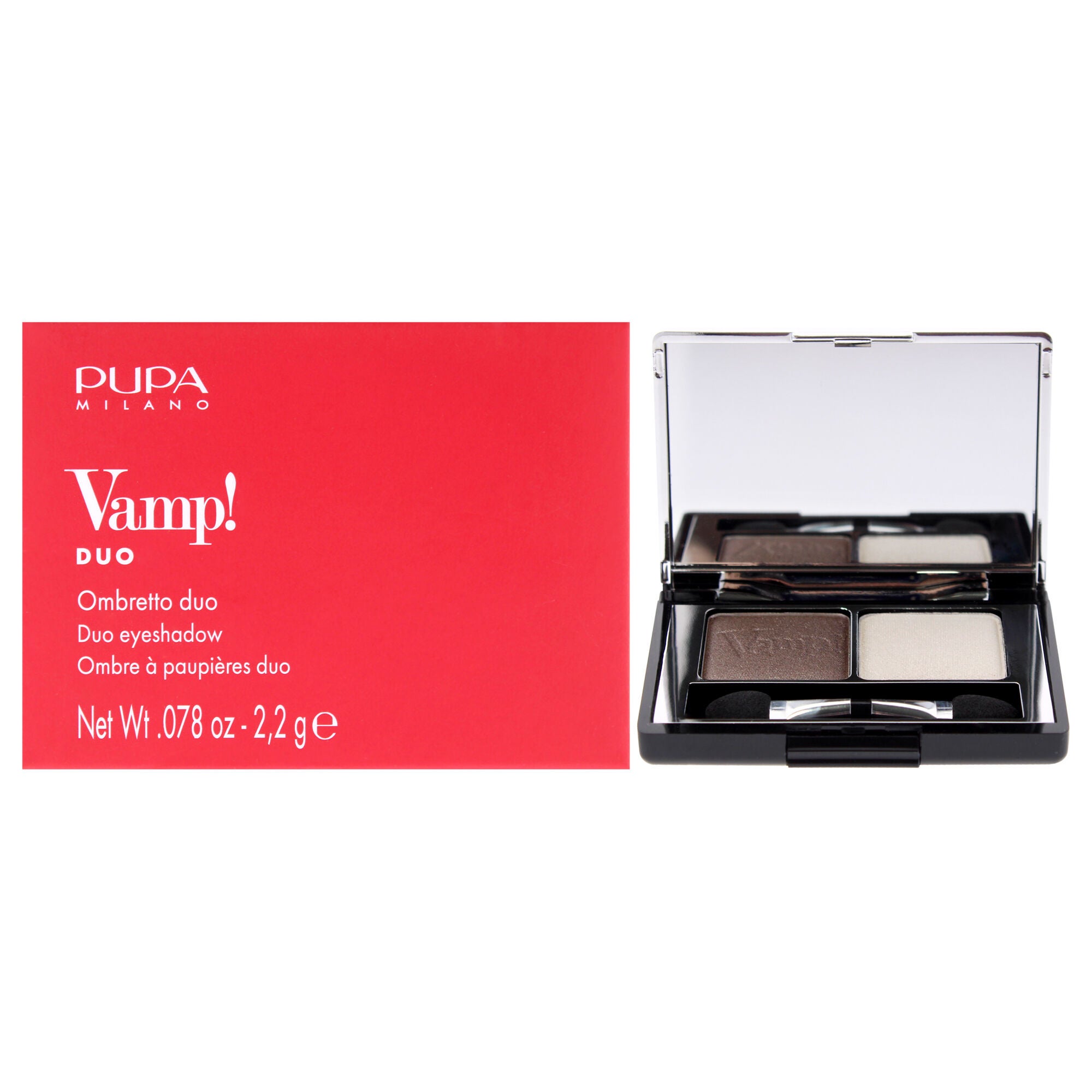 Vamp! Compact Duo Eyeshadow - 008 Cream Taupe by Pupa Milano for Women - 0.078 oz Eye Shadow, See Description, hi-res image number 0