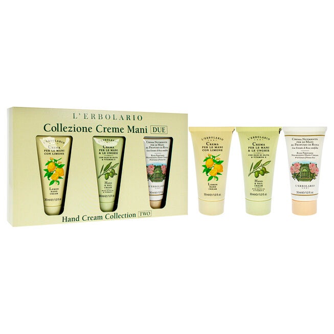 Hand Cream Collection Two by LErbolario for Unisex - 3 Pc 1oz Hand and Nail Cream, 1oz Perfumed Nourishing Hand Cream - Rose, 1oz Hand Cream - Lemon, See Description, alternate image number 1