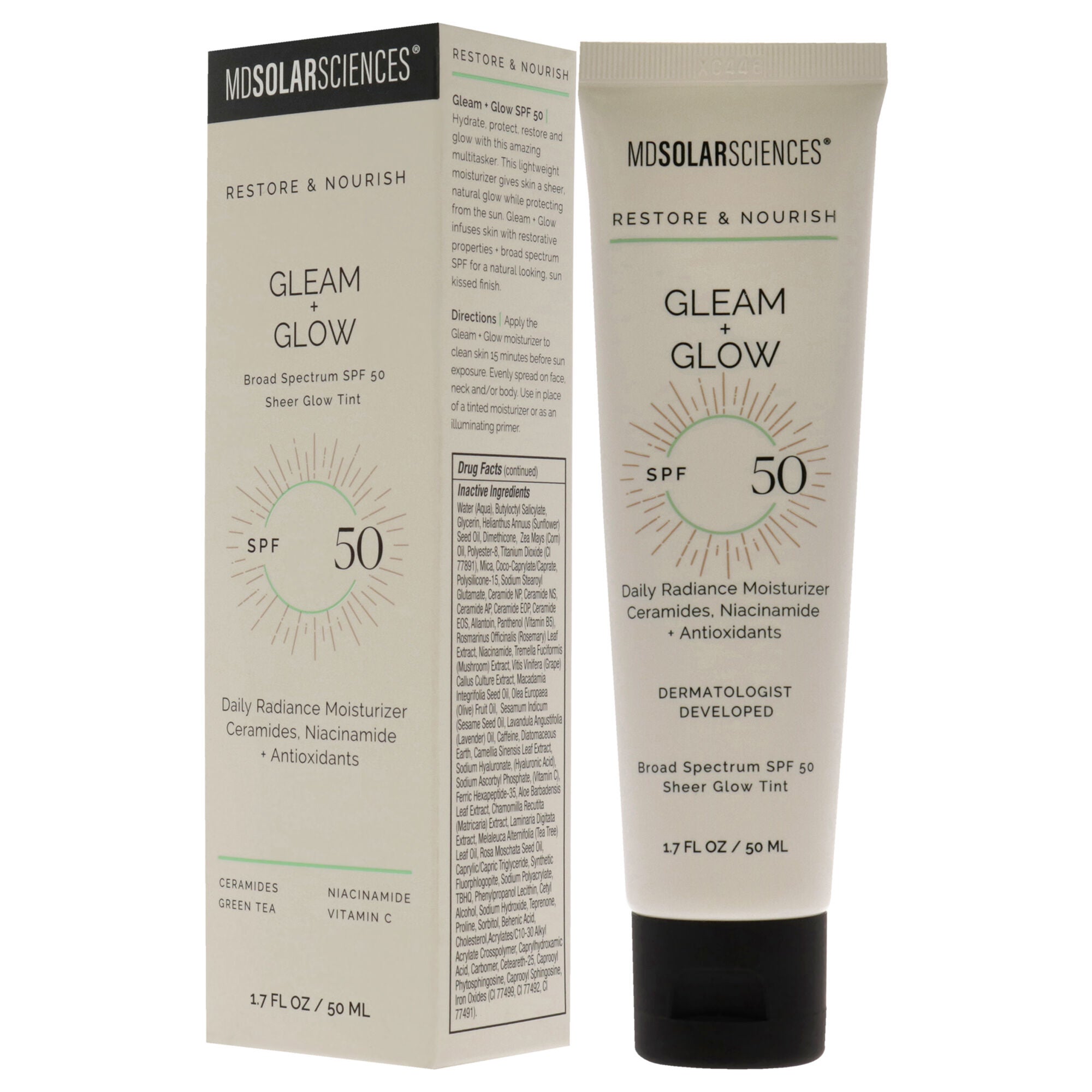 Gleam Plus Glow SPF 50 by MDSolarSciences for Women - 1.7 oz Moisturizer, See Description, alternate image number 3
