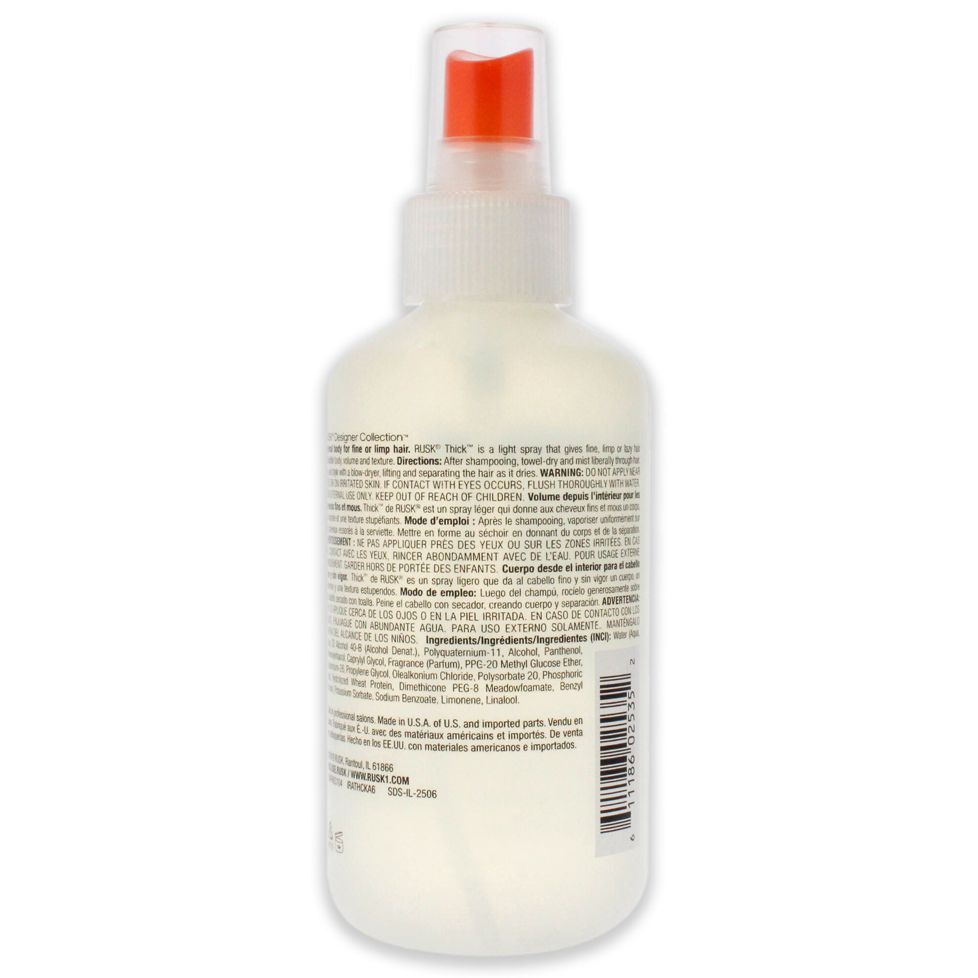 Thick Body and Texture Amplifier by Rusk for Unisex - 6 oz Hair Spray, See Description, alternate image number 2
