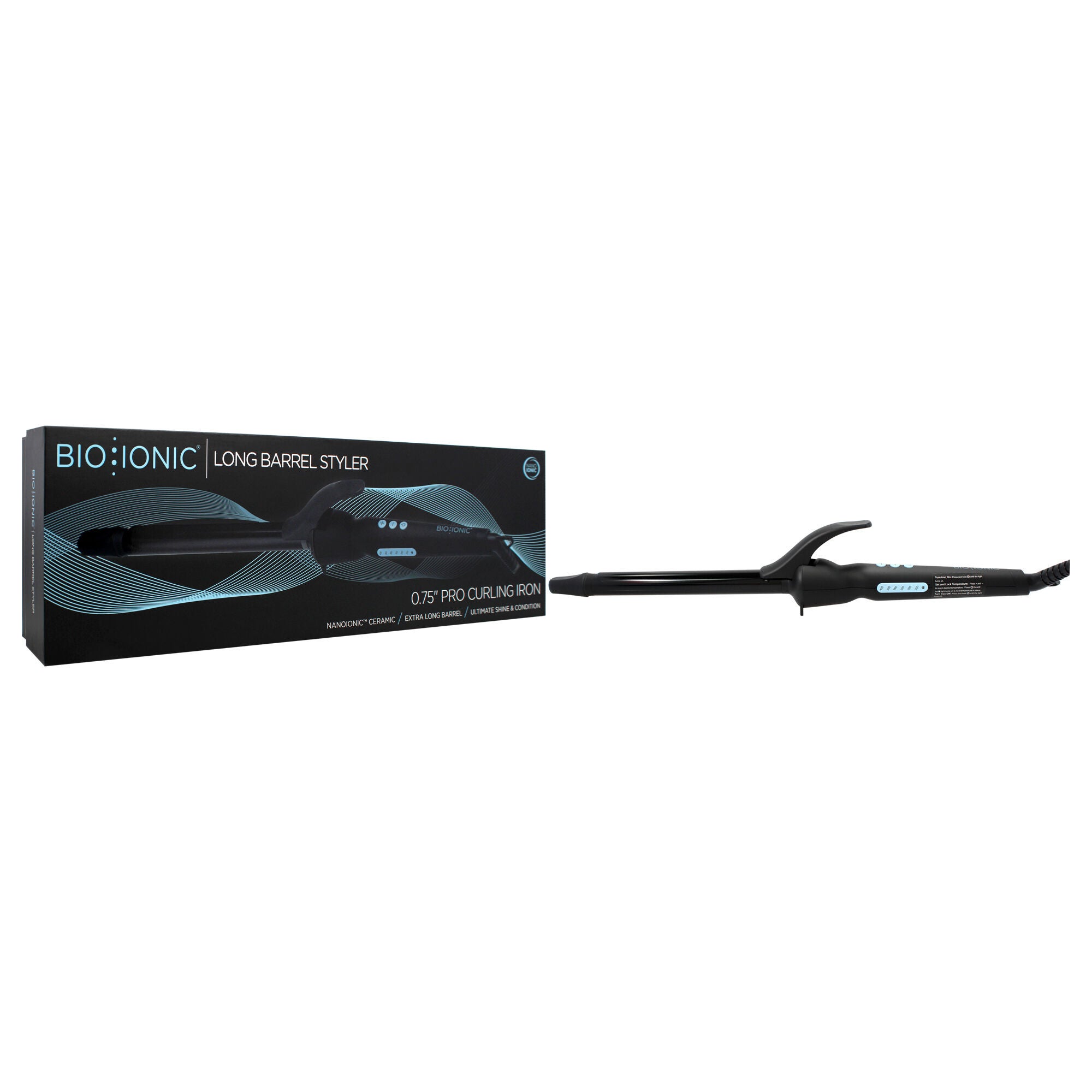 Long Barrel Styler - Black by Bio Ionic for Women - 0.75 Inch Curling Iron, See Description, alternate image number 2