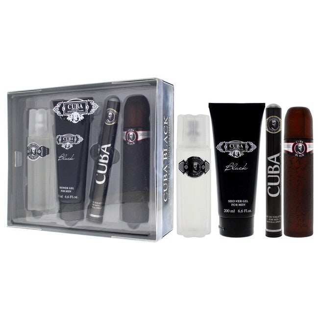 Cuba Black by Cuba for Men - 4 Pc Gift Set 3.4oz EDT Spray, 1.7oz EDT Spray, 3.3oz After Shave, 6.7oz Shower Gel, NA, alternate image number null