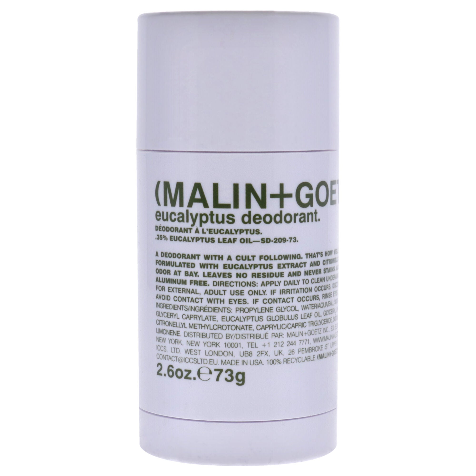 Eucalyptus Deodorant Stick by Malin + Goetz for Unisex - 2.6 oz Deodorant Stick, See Description, hi-res image number 0
