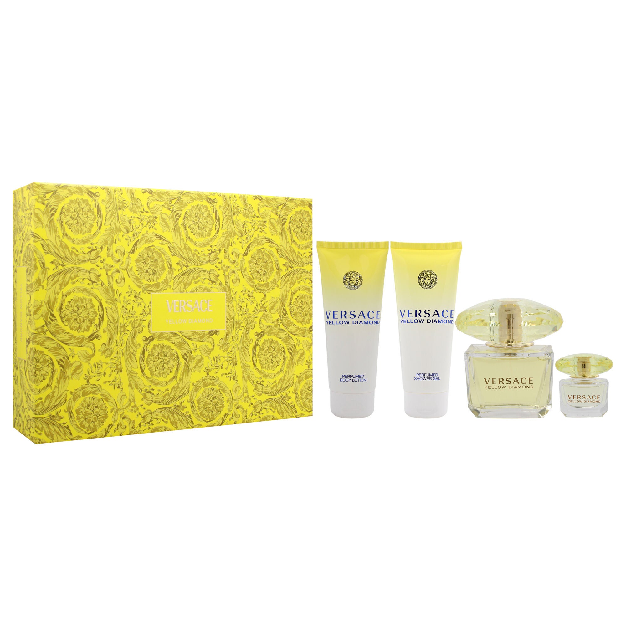 Versace Yellow Diamond by Versace for Women - 4 Pc Gift Set 3oz EDT Spray, 3.4oz Shower Gel, 3.4oz Body Lotion, 5ml EDT Spray (Mini), See Description, alternate image number 2