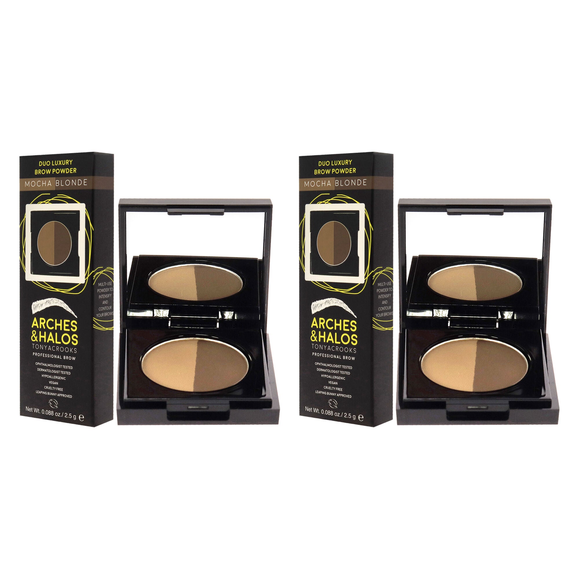 Duo Luxury Brow Powder - Mocha Blonde by Arches and Halos for Women - 0.088 Eyebrow - Pack of 2, See Description, alternate image number 3