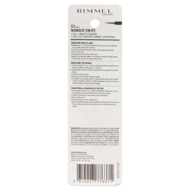 Wonder Swipe 2-in-1 Liner to Shadow - 001 Slay by Rimmel London for Women - 0.058 oz Eyeliner, See Description, alternate image number 2