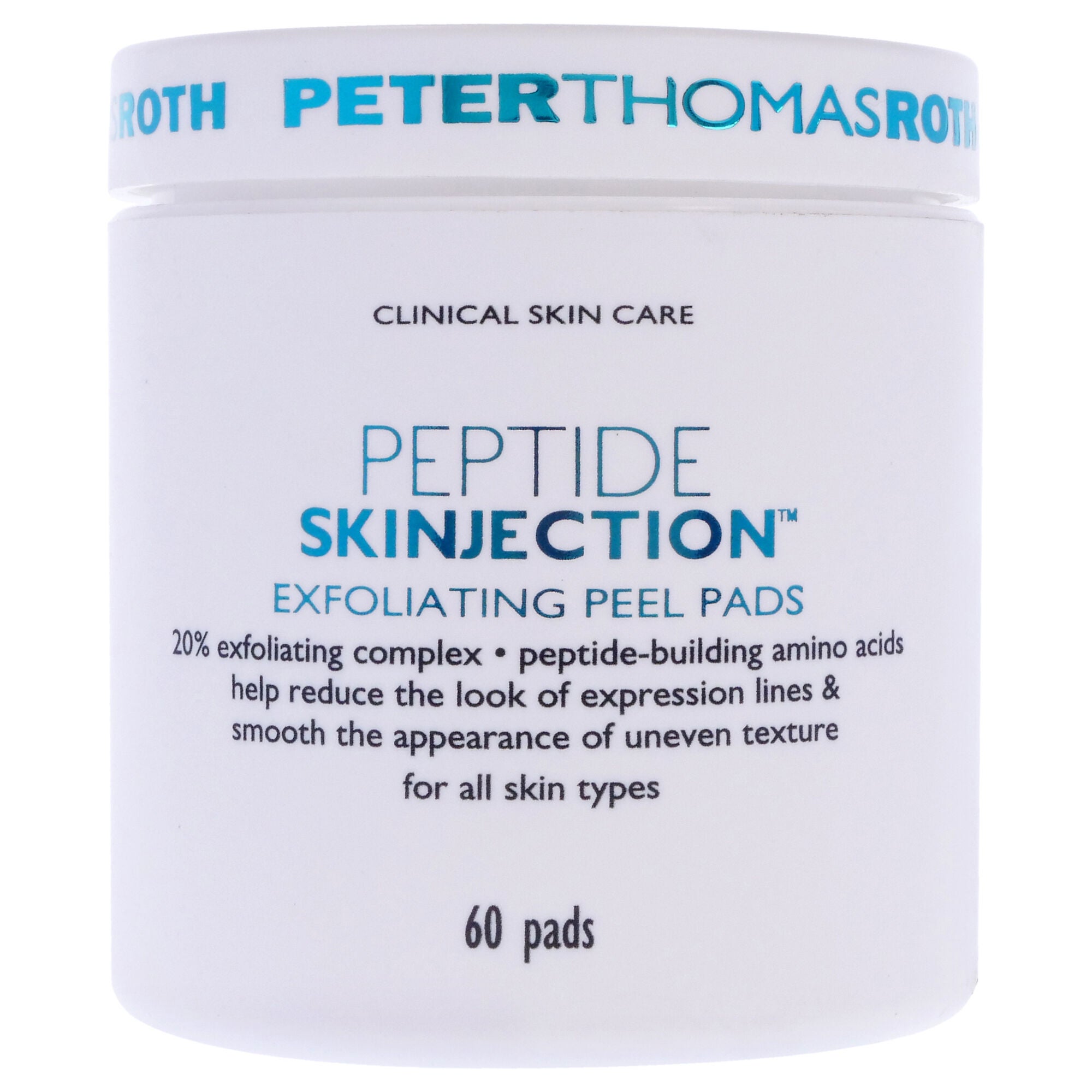 Peptide Skinjection Exfoliating Peel Pads - All Skin Types by Peter Thomas Roth for Unisex - 60 Pc Pads, See Description, hi-res image number 0