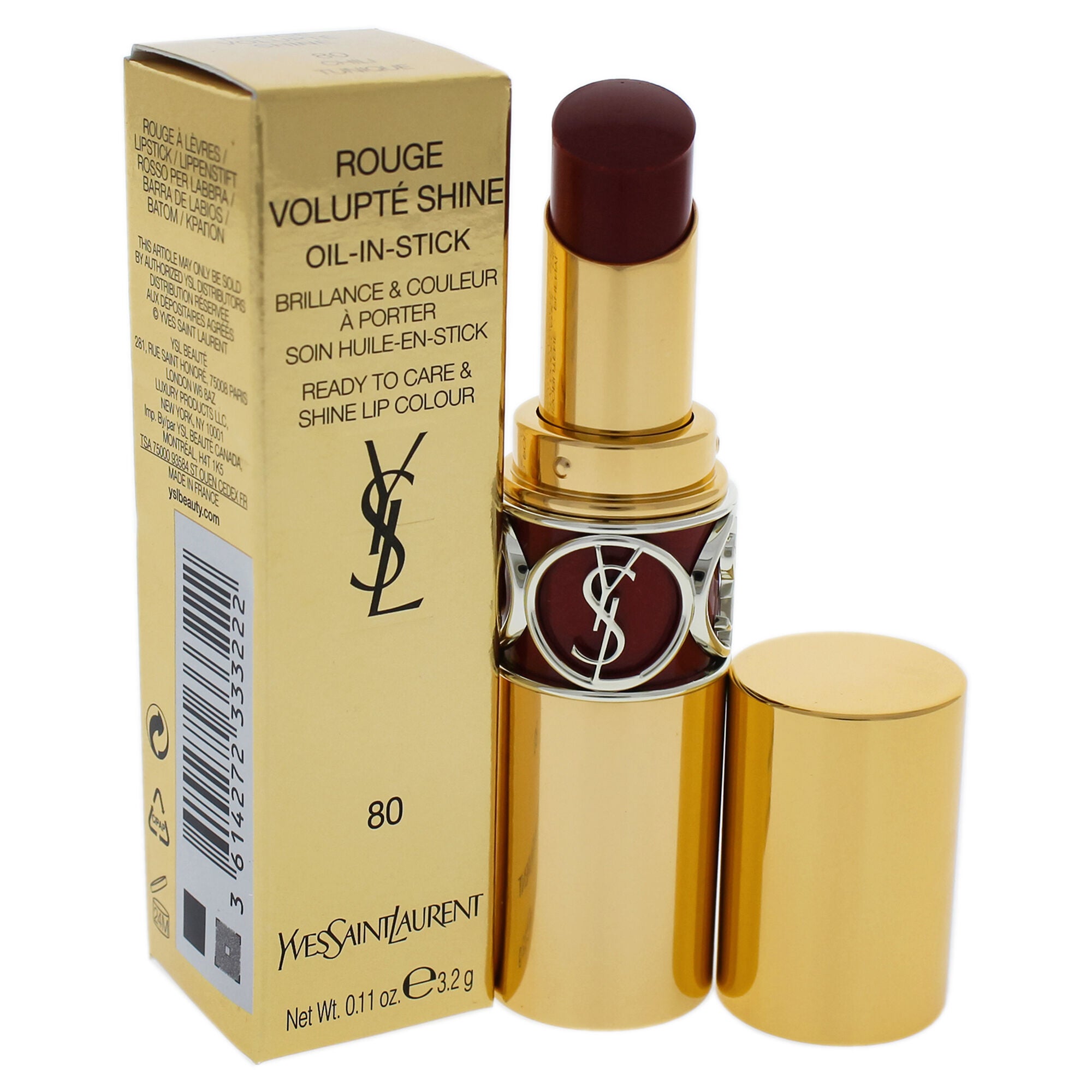 Rouge Volupte Shine Oil-In-Stick Lipstick - 80 Chili Tunique by Yves Saint Laurent for Women - 0.11 oz Lipstick, , alternate image number 5
