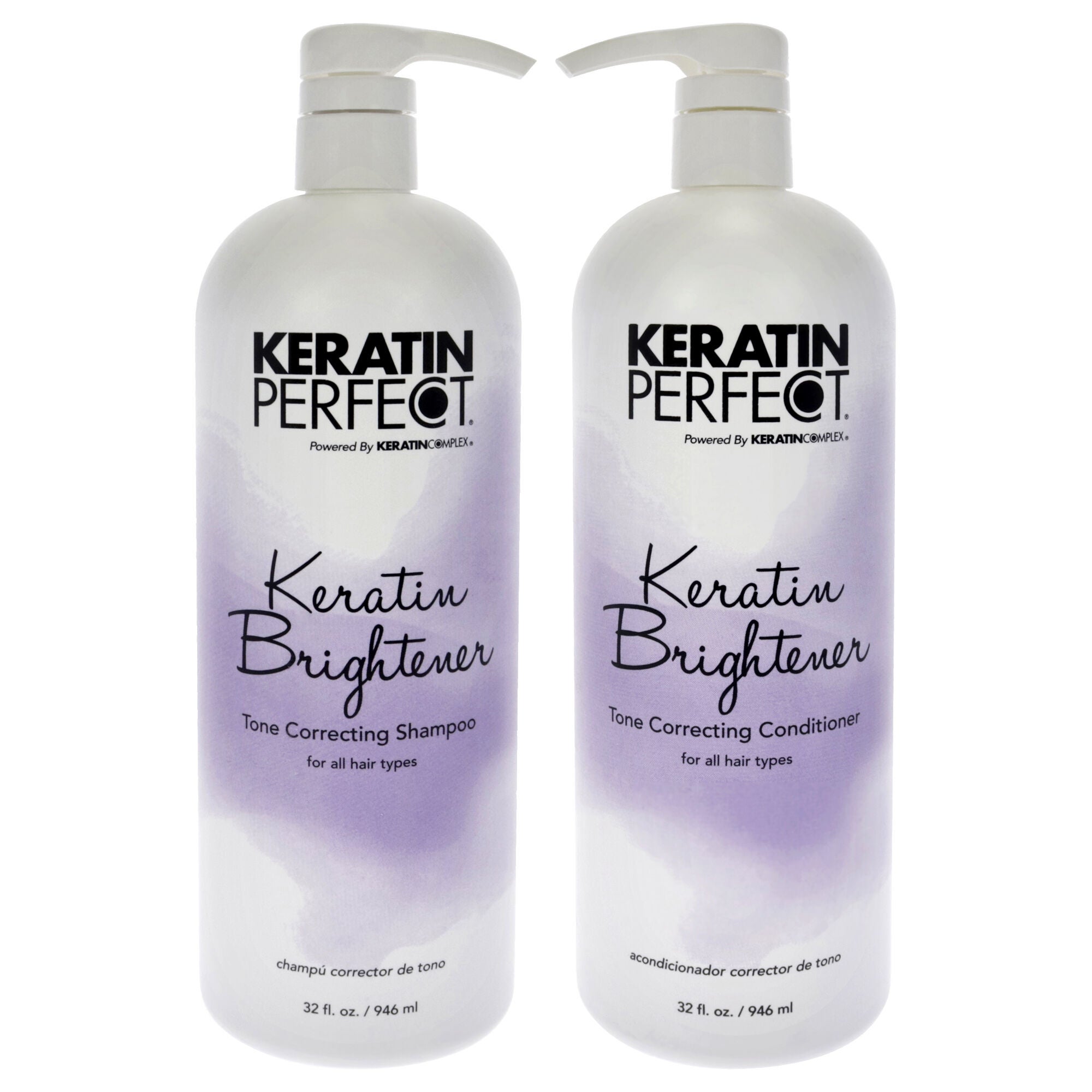 Keratin Brightener Kit by Keratin Perfect for Unisex - 2 Pc Kit 32oz Shampoo, 32oz Conditioner, See Description, hi-res image number 0