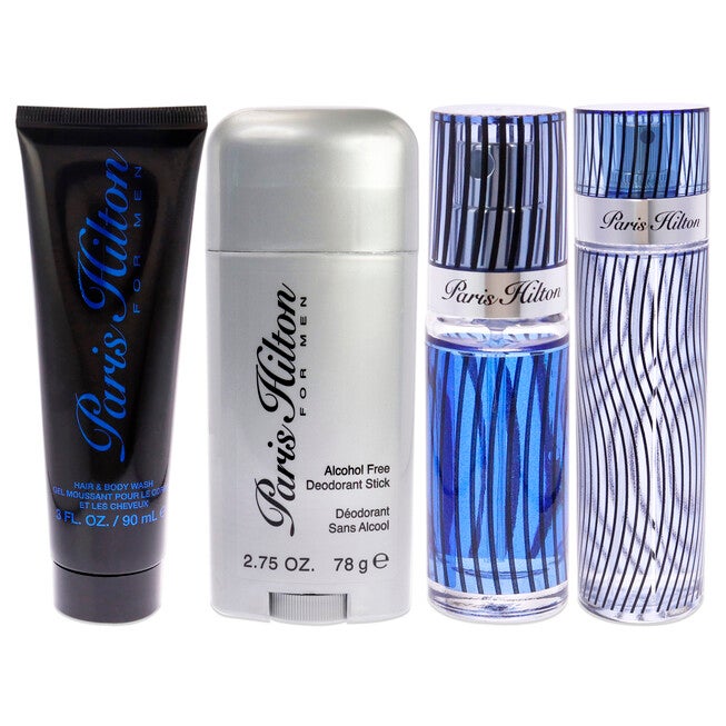 Paris Hilton by Paris Hilton for Men - 4 Pc Gift Set 3.4oz EDT Spray, 3oz Hair and Body Wash, 2.75oz Alcohol Free Deodorant Stick, 0.34oz EDT Spray, , alternate image number null