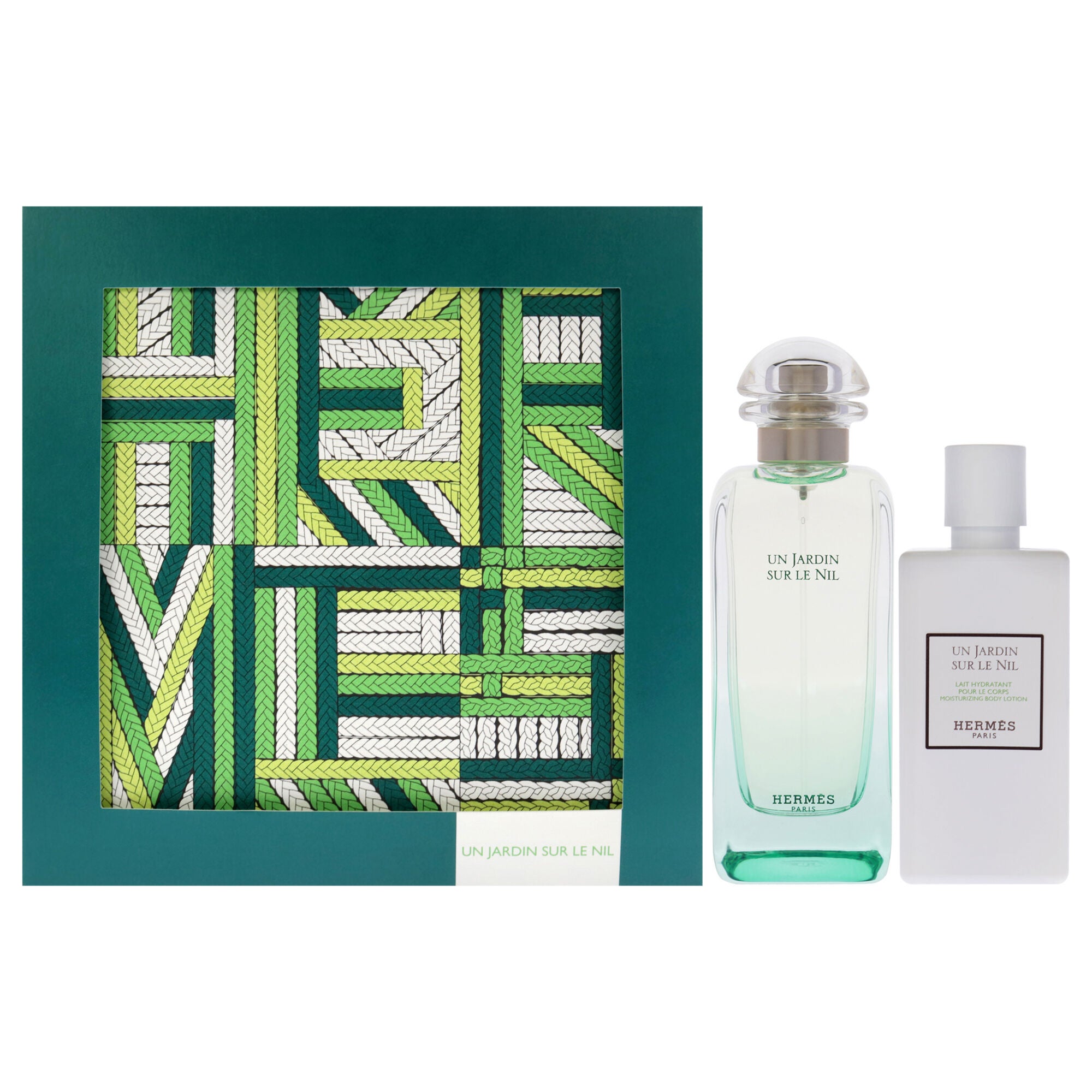Un Jardin Sur Le Nil by Hermes for Unisex - 2 Pc Gift Set 3.3oz EDT Spray, 2.7oz Body Lotion, See Description, hi-res image number 0