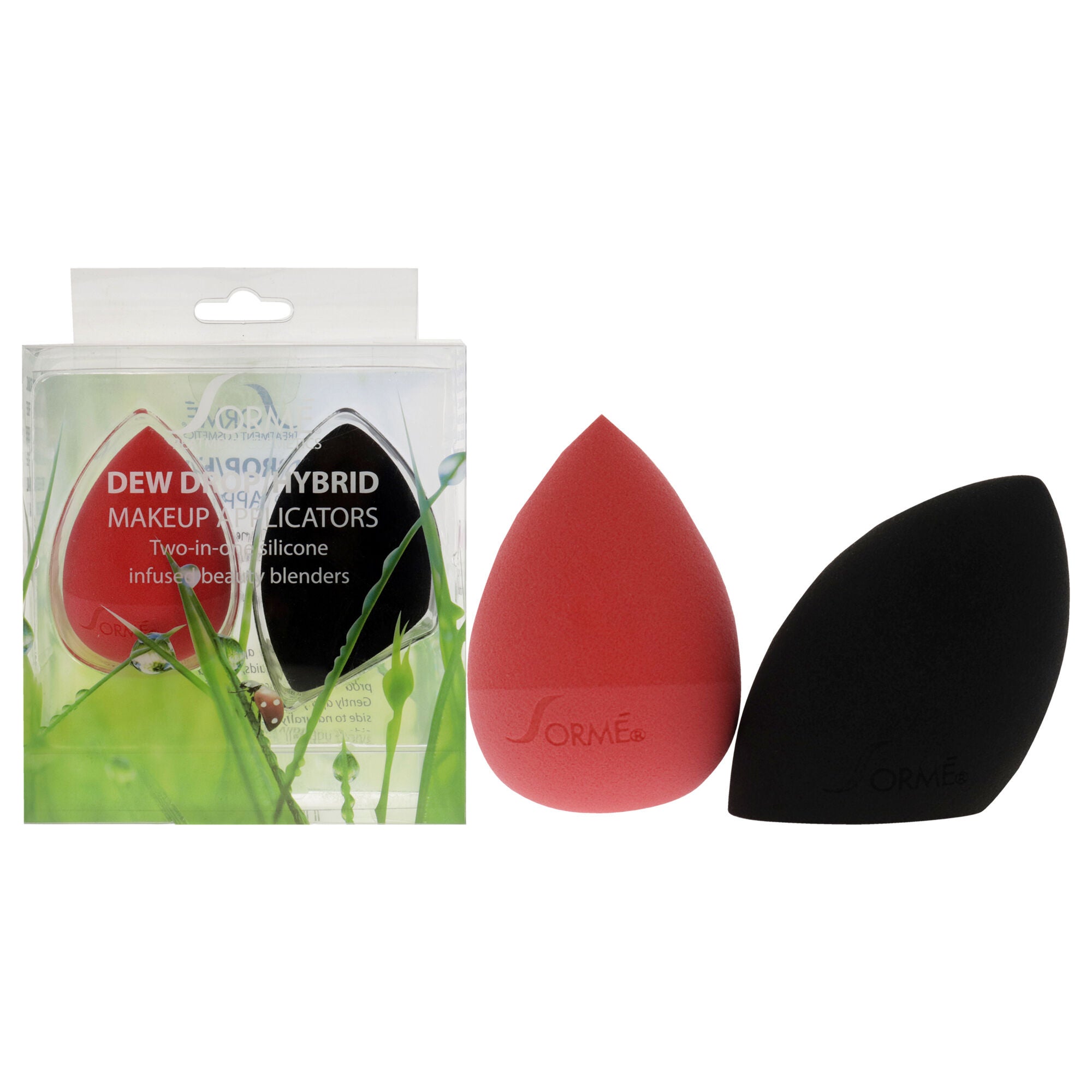 Dew Drop Hybrid Silicone Infused Blender by Sorme Cosmetics for Women - 2 Pc Sponge, See Description, hi-res image number 0