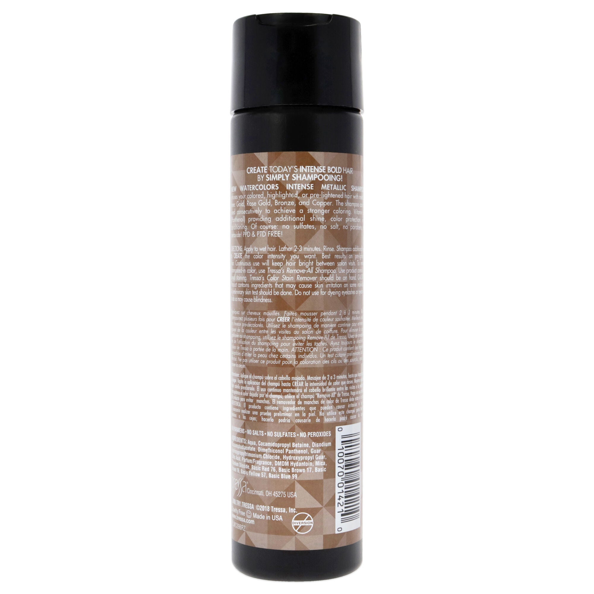 Watercolors Intense Metallic Shampoo - Bronze by Tressa for Unisex - 8.5 oz Shampoo, , alternate image number 3