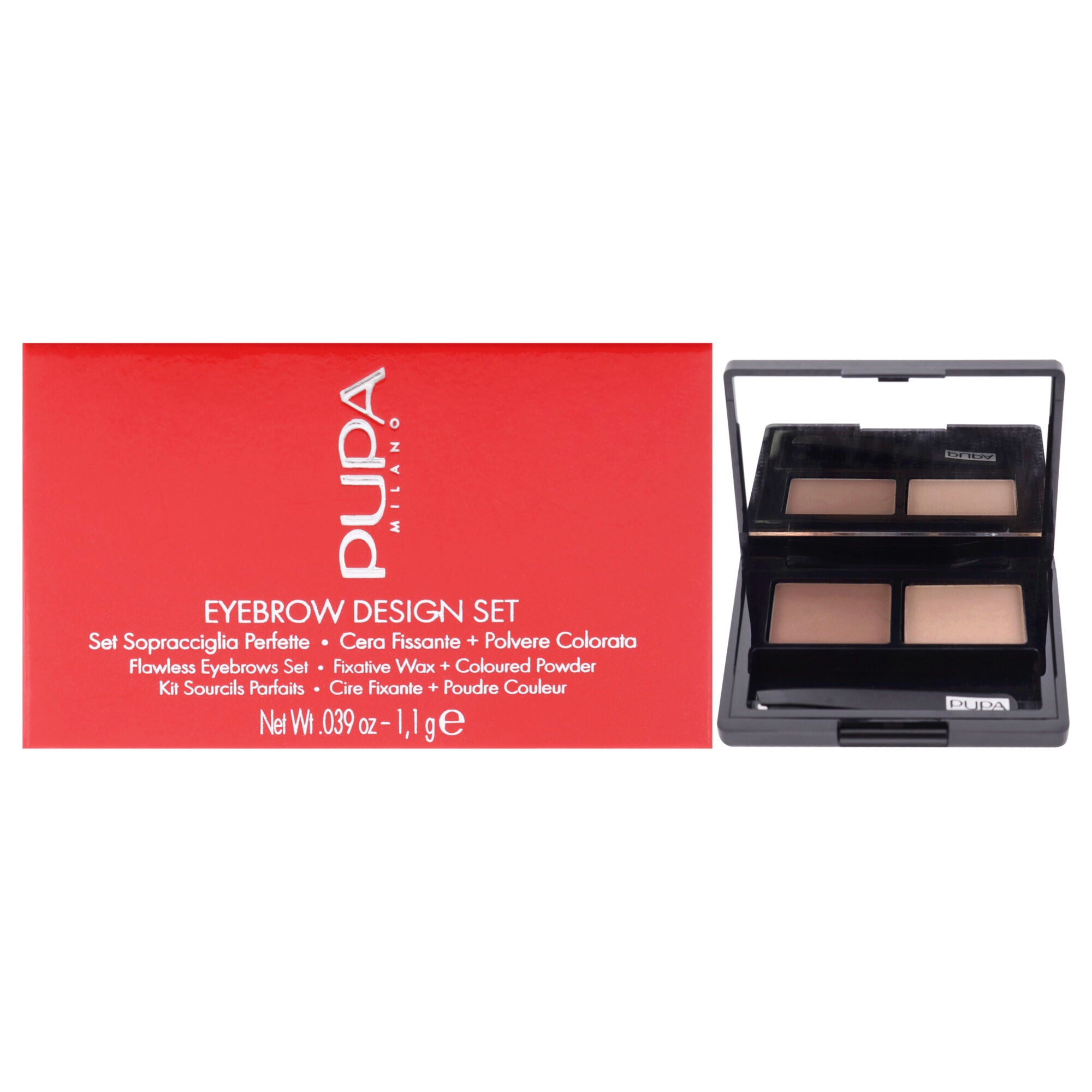 Eyebrow Design Set - 001 Blond by Pupa Milano for Women - 3 Pc 0.039oz Eyebrow, Brush, Tweezers, See Description, hi-res image number 0