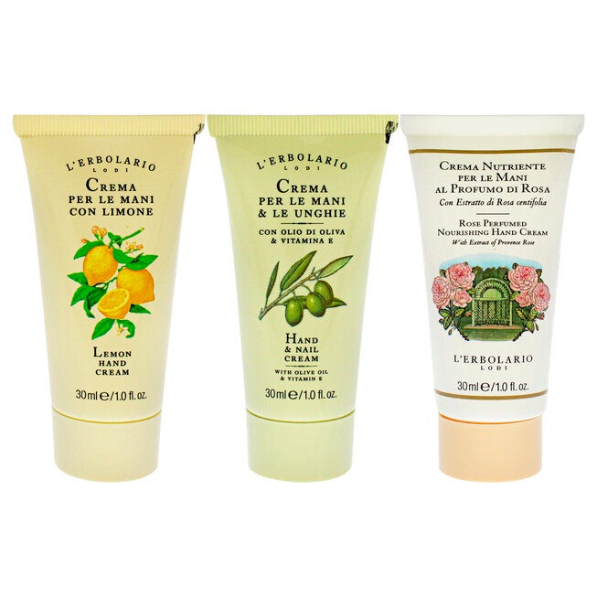 Hand Cream Collection Two by LErbolario for Unisex - 3 Pc 1oz Hand and Nail Cream, 1oz Perfumed Nourishing Hand Cream - Rose, 1oz Hand Cream - Lemon, See Description, alternate image number 4