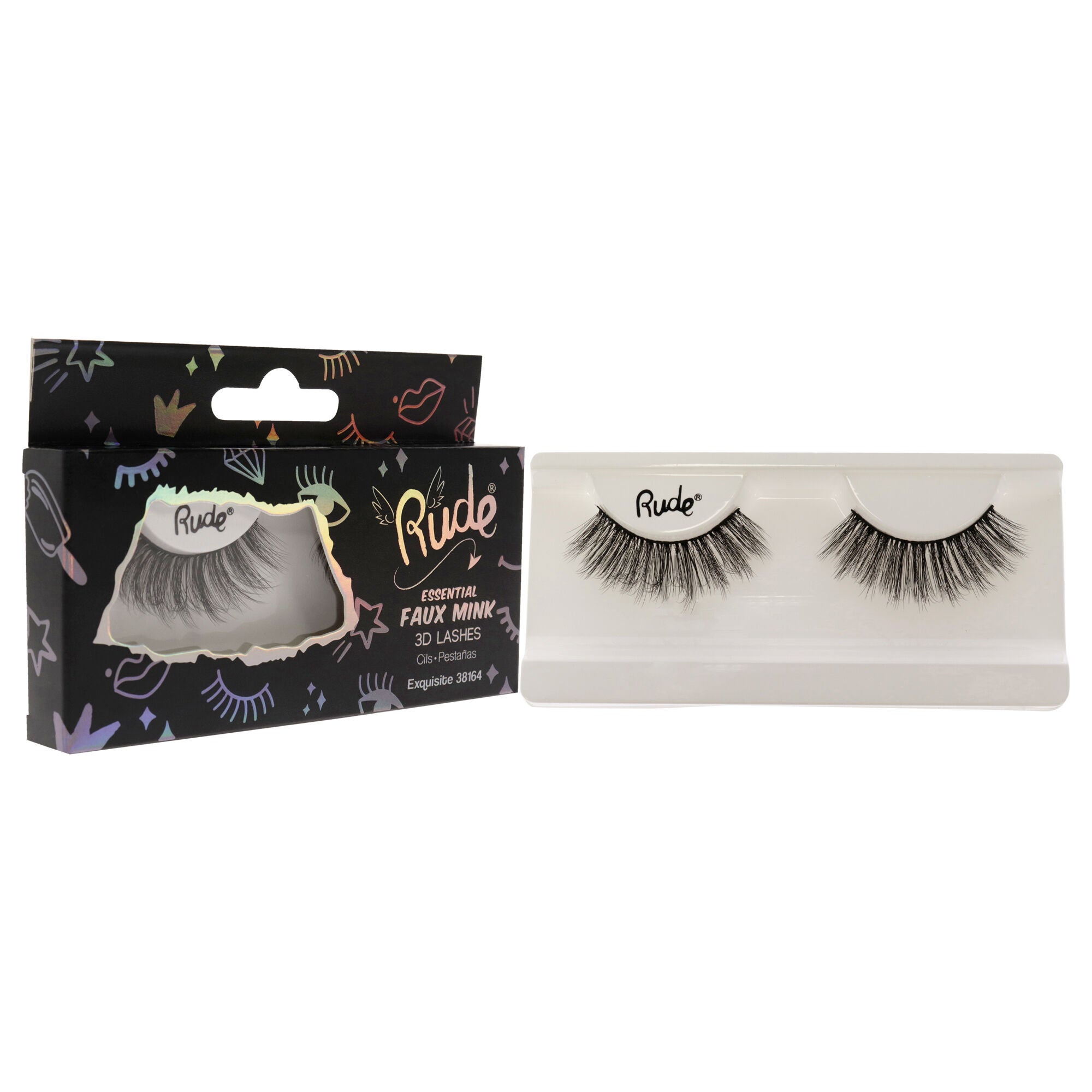 Essential Faux Mink 3D Lashes - Exquisite by Rude Cosmetics for Women - 1 Pc Pair, , alternate image number 6