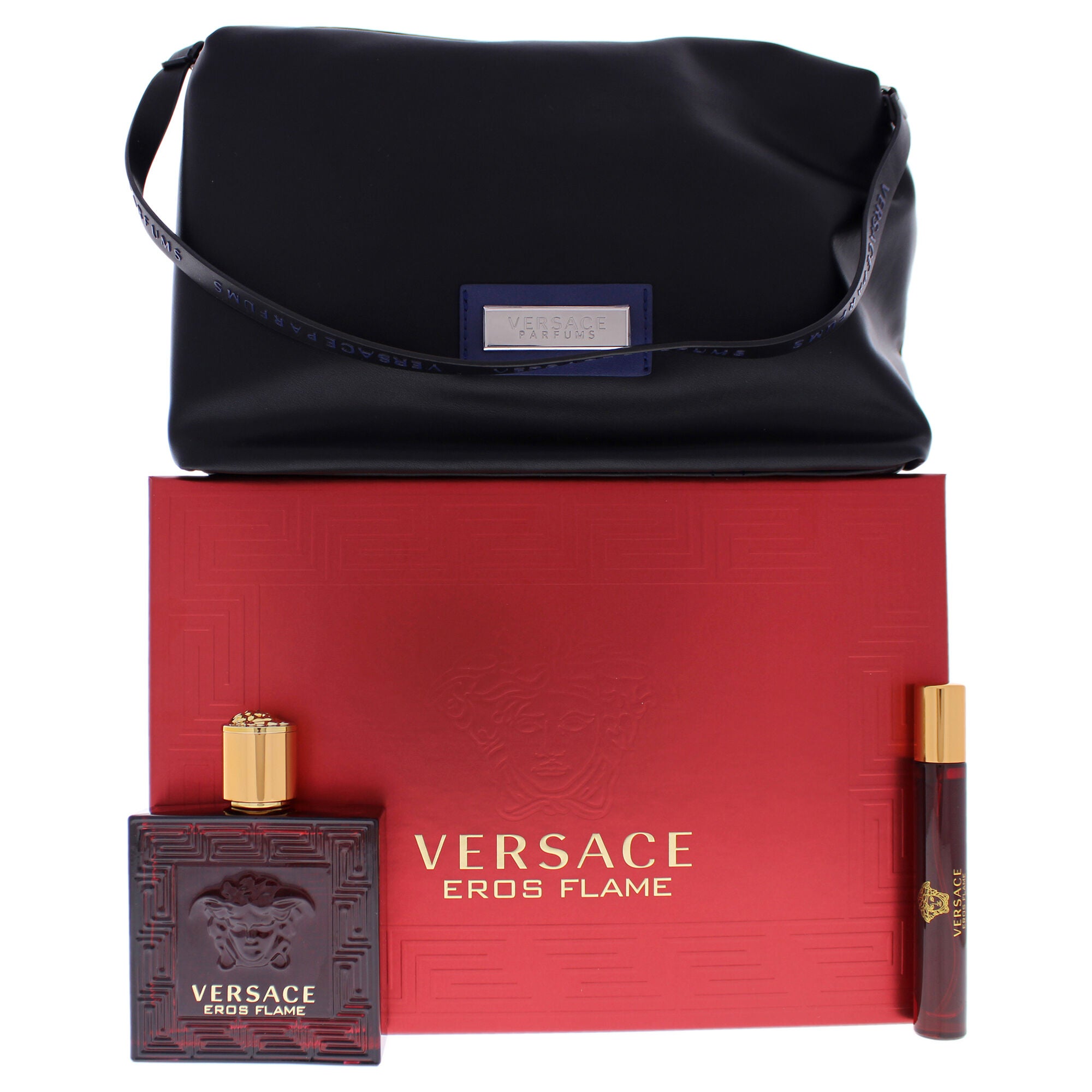Eros Flame by Versace for Men - 3 Pc Gift Set 3.4oz EDP Spray, 0.3oz EDP Spray, Trousse Man, See Description, hi-res image number 0