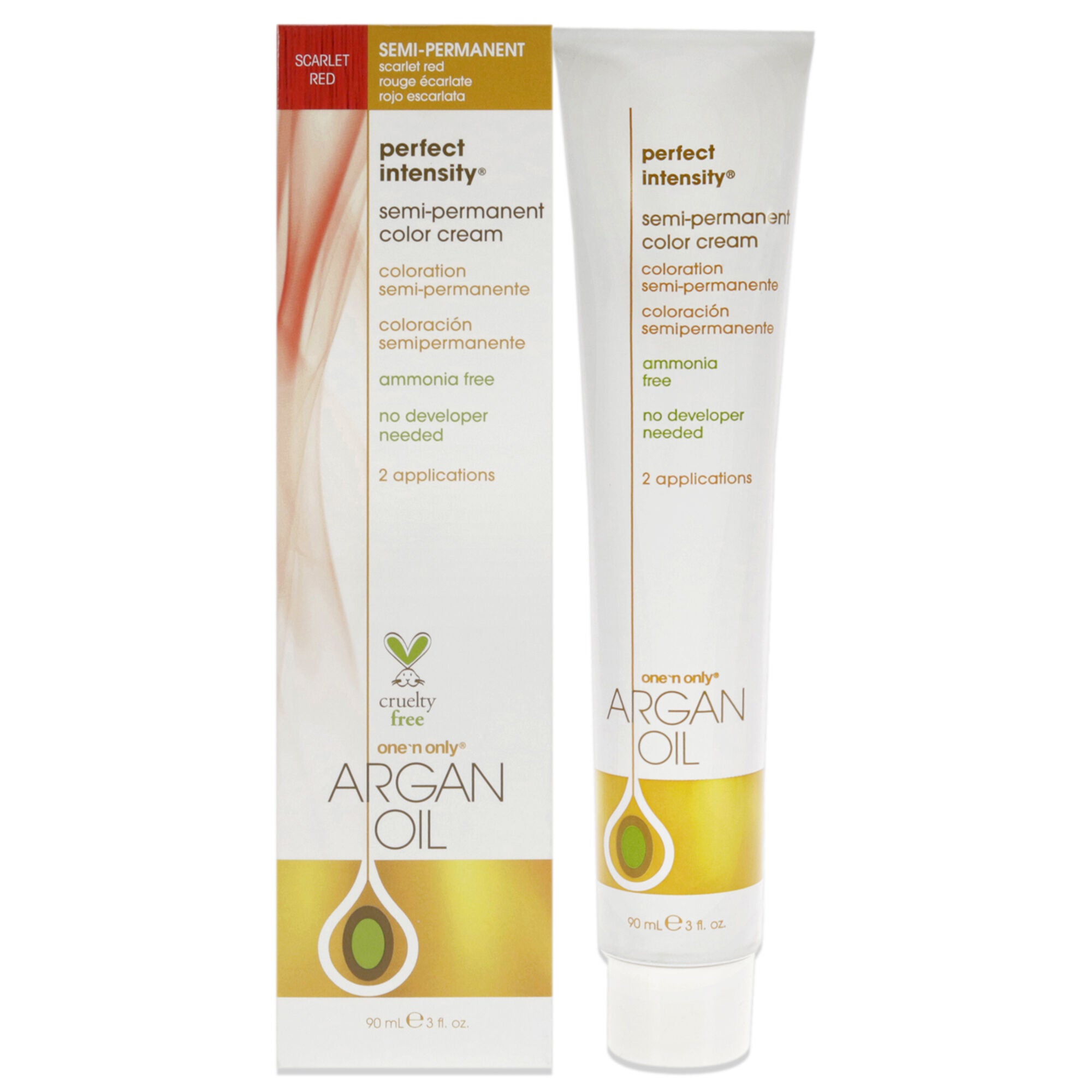 Argan Oil Perfect Intensity Semi-Permanent Color Cream - Scarlet Red by One n Only for Unisex - 3 oz Hair Color, See Description, hi-res image number 0