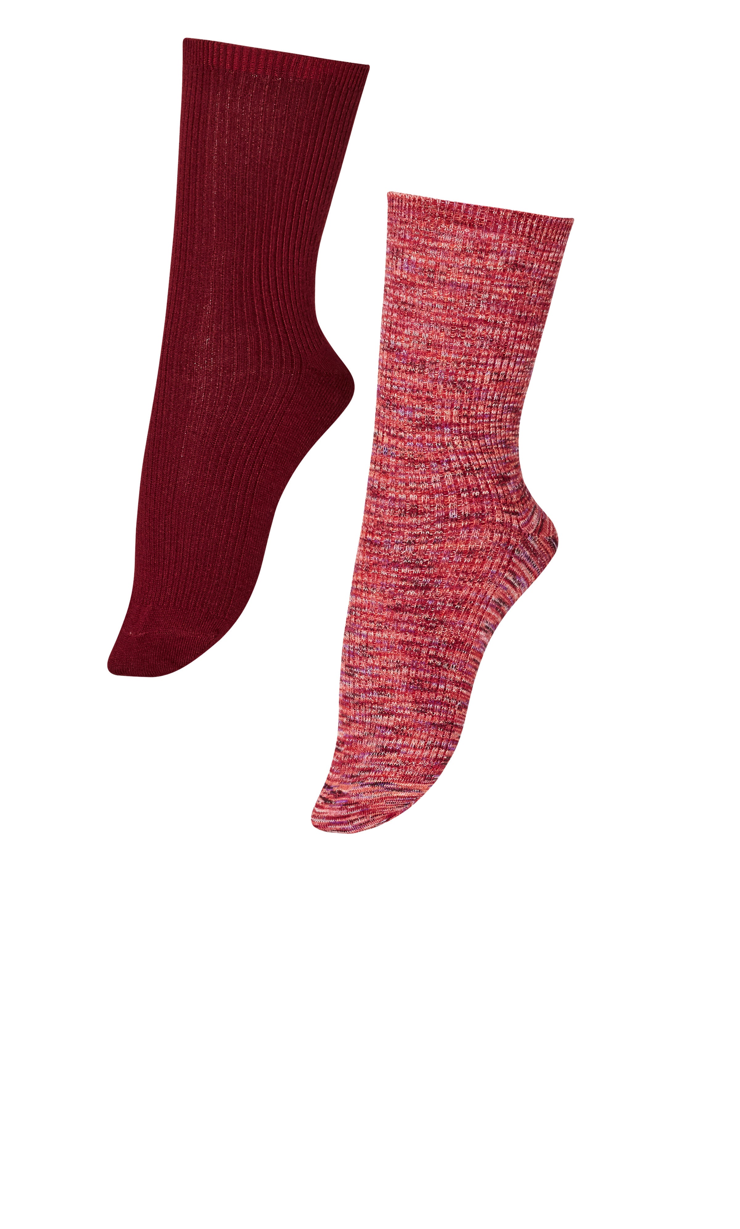 Ribbed Socks 2 Pack - burgundy, , alternate image number 1