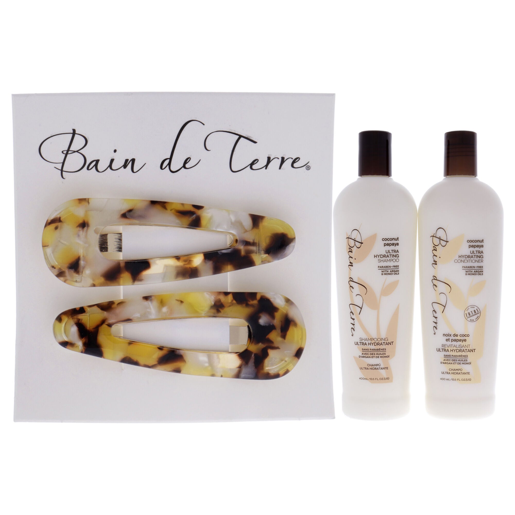 Coconut Papaya Ultra Hydrating Duo by Bain de Terre for Unisex - 2 x 13.5 oz Shampoo and Conditioner, See Description, alternate image number 3