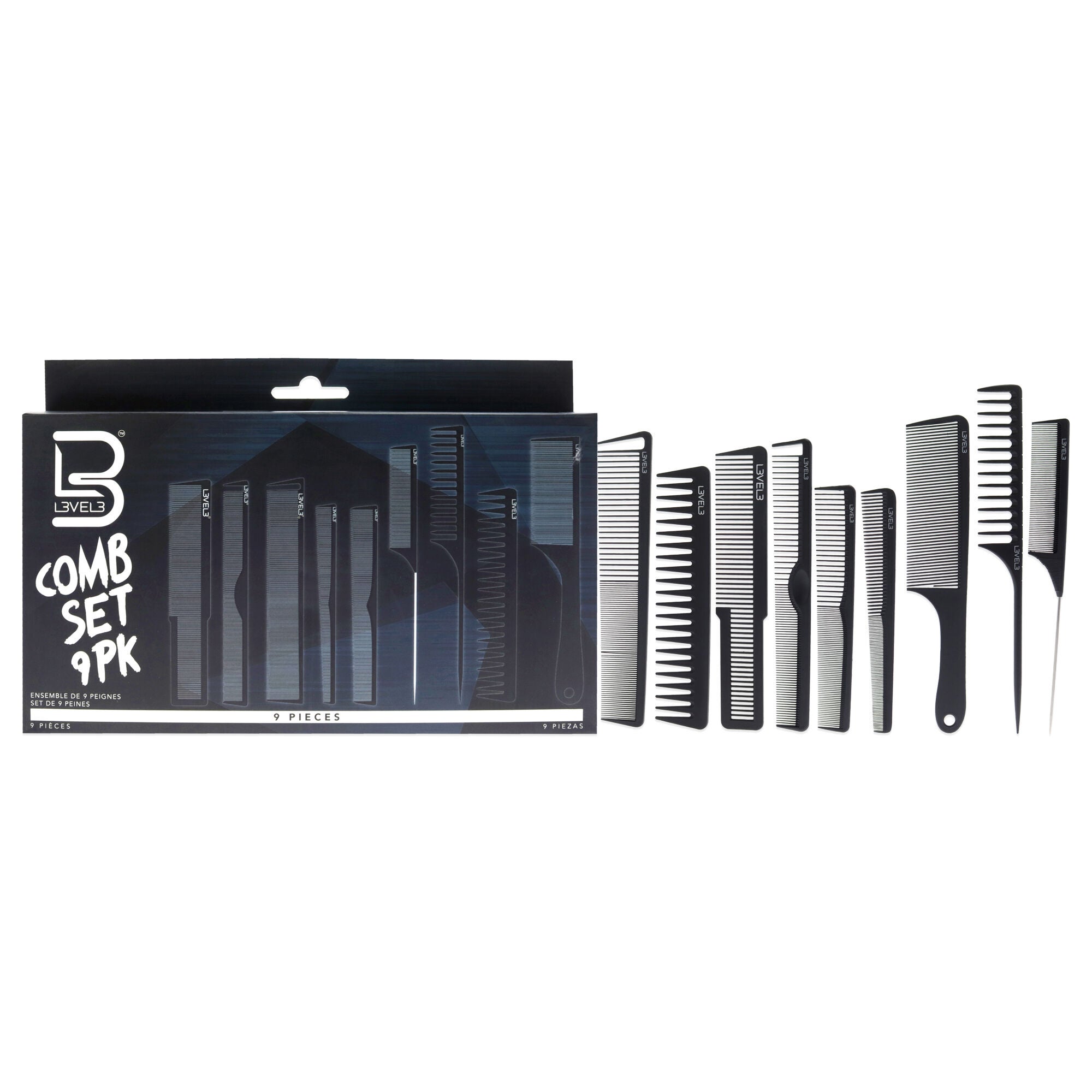 Comb Set by L3VEL3 for Unisex - 9 Pc Comb, See Description, hi-res image number 0