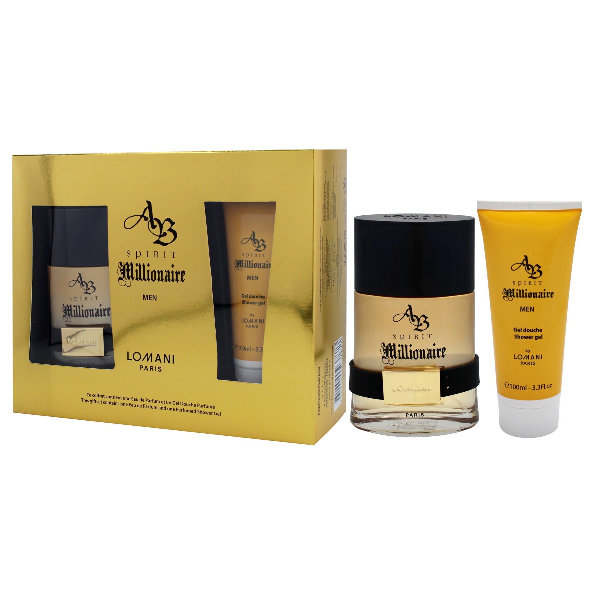 AB Spirit Millionaire by Lomani for Men - 2 Pc Gift Set 3.3oz EDP Spray, 3.3oz Shower Gel, See Description, alternate image number 2