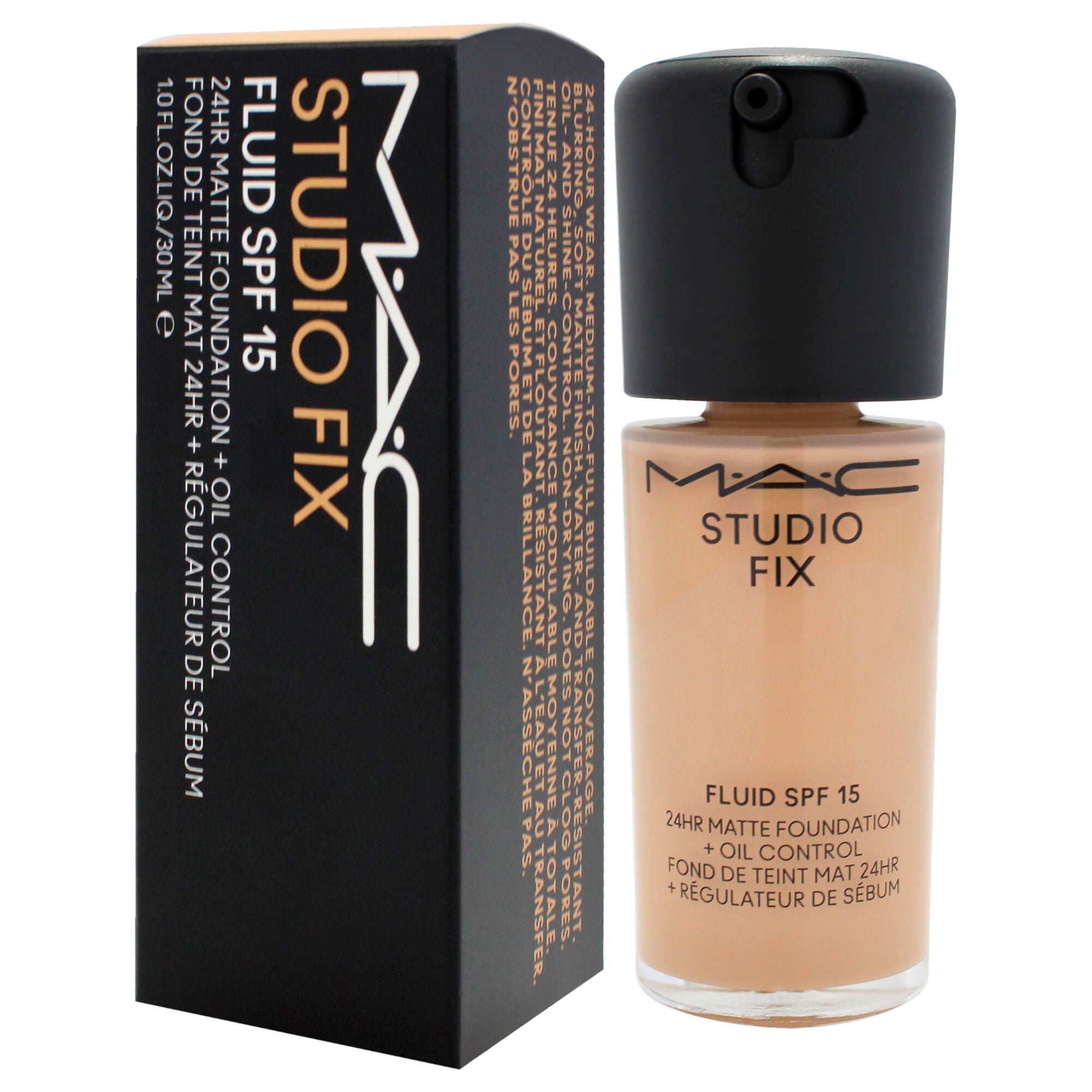 Studio Fix Fluid SPF 15 24HR Matte Foundation Plus Oil Control - NC37 Medium Beige With Neutral Undertone by MAC for Women - 1 oz Foundation, Beige, alternate image number 2