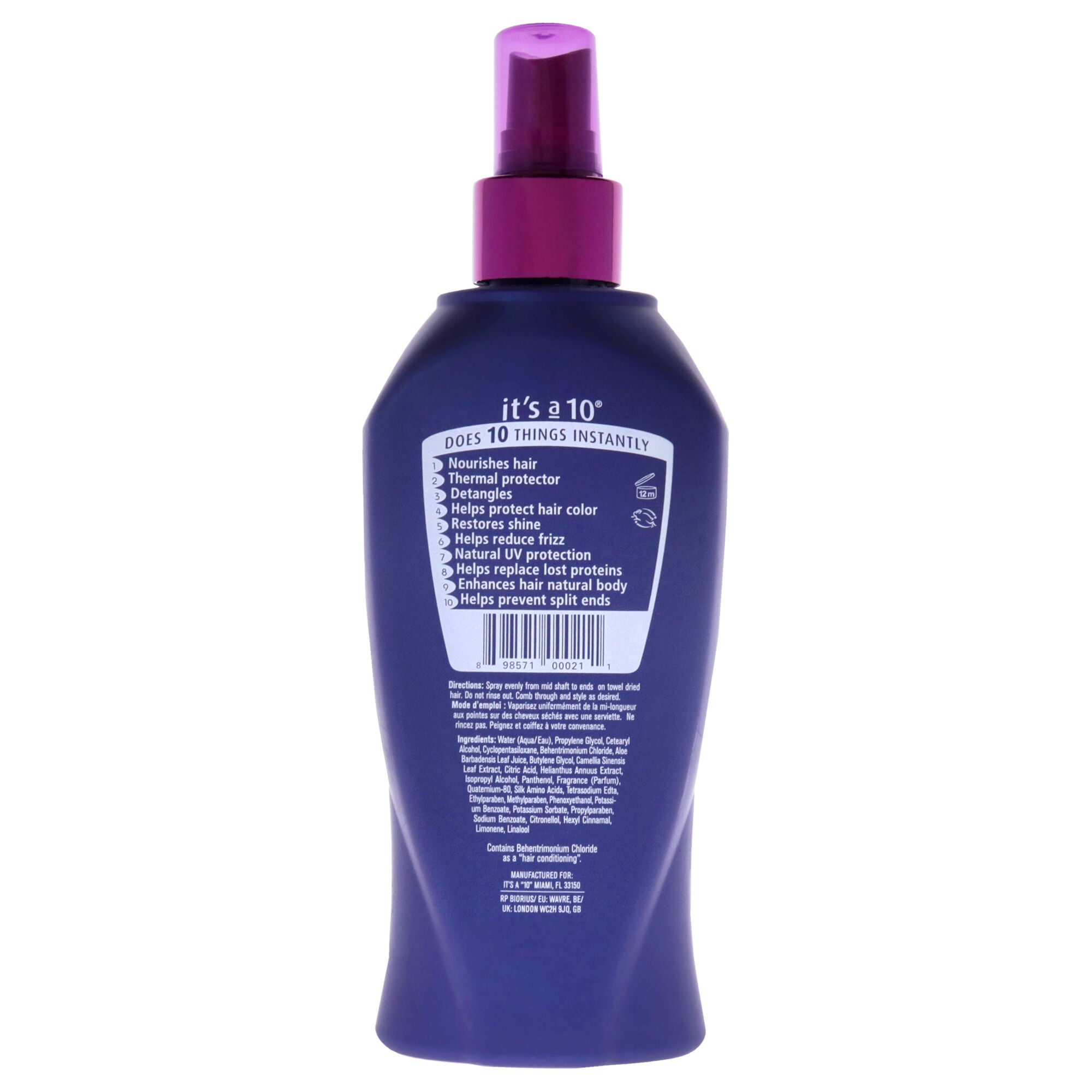 Miracle Leave In Product by Its A 10 for Unisex - 10 oz Spray, See Description, alternate image number 1