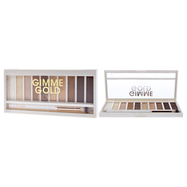 Shimmer and Shade Eyeshadow Palette - ES3 Gimme Gold by Flower Beauty for Women - 0.3 oz Eye Shadow, NA, alternate image number null