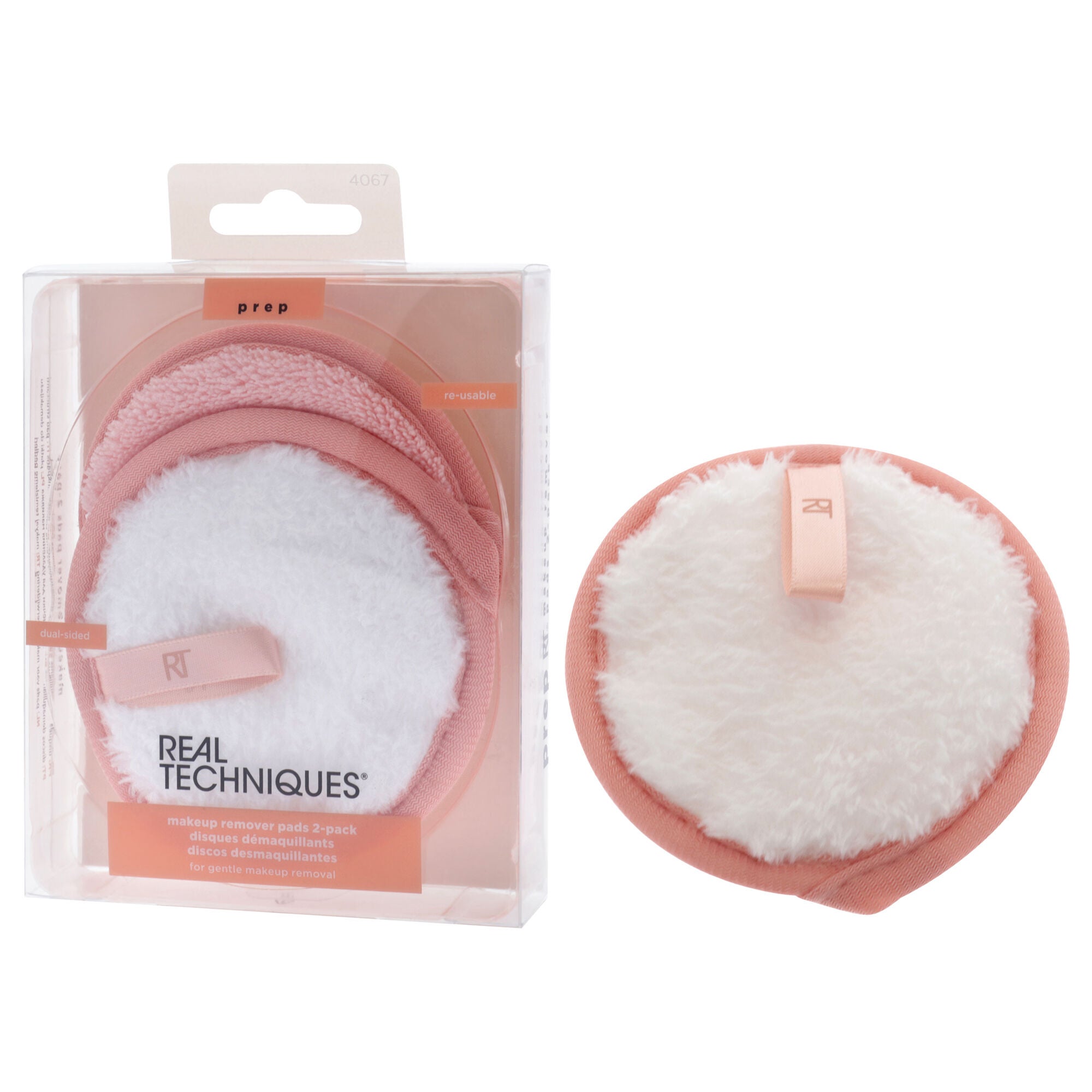 Makeup Remover Pads Reusable Plus Dual-Sided by Real Techniques for Women - 2 Pc Pads, Light Green, alternate image number 4