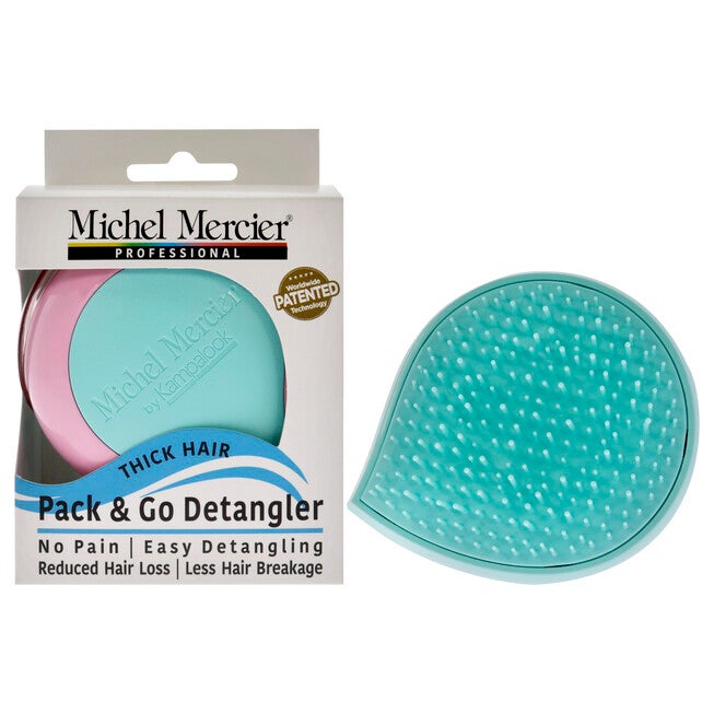 Pack and Go Detangler Thick Hair - Turquoise-Pink by Michel Mercier for Unisex - 1 Pc Hair Brush, NA, hi-res image number null