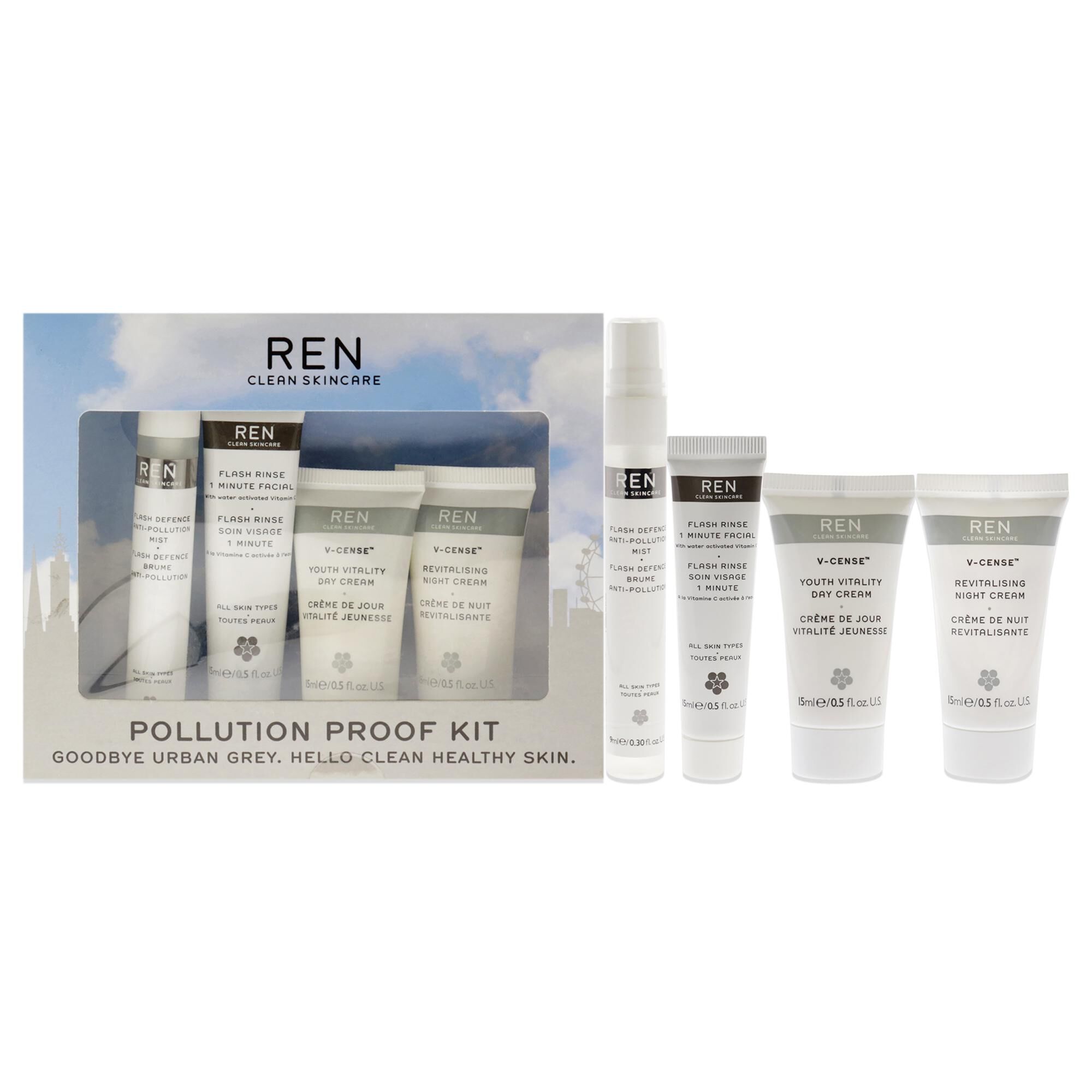 Pollution Proof Kit by REN for Unisex - 4 Pc, See Description, hi-res image number 0