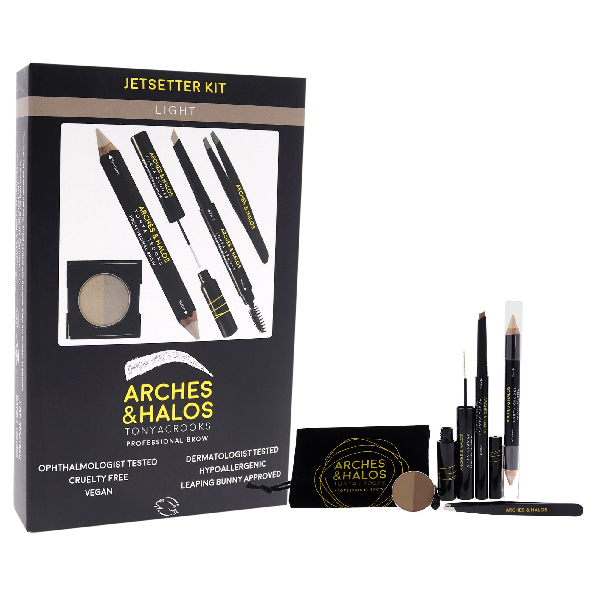 Jetsetter Brow Kit - Light by Arches and Halos for Women - 6 Pc Set, See Description, alternate image number 2