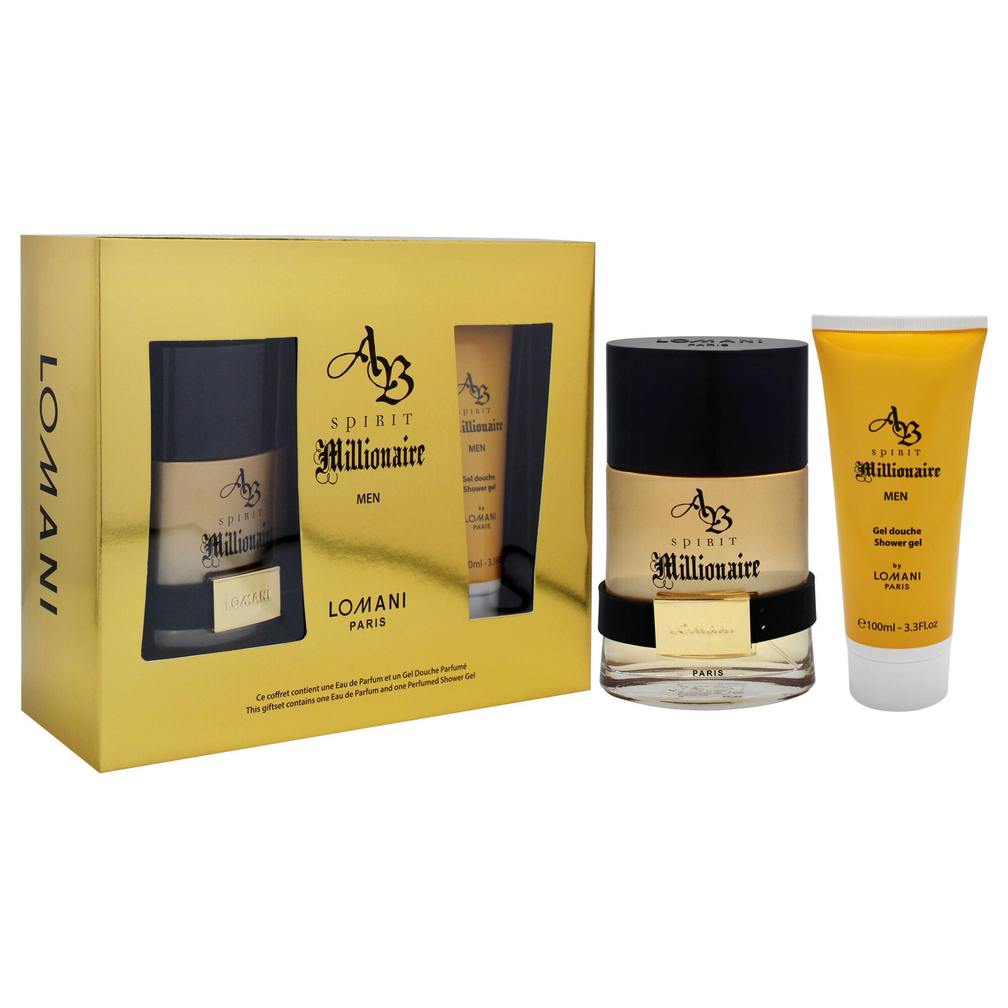 AB Spirit Millionaire by Lomani for Men - 2 Pc Gift Set 3.3oz EDP Spray, 3.3oz Shower Gel, See Description, alternate image number 1
