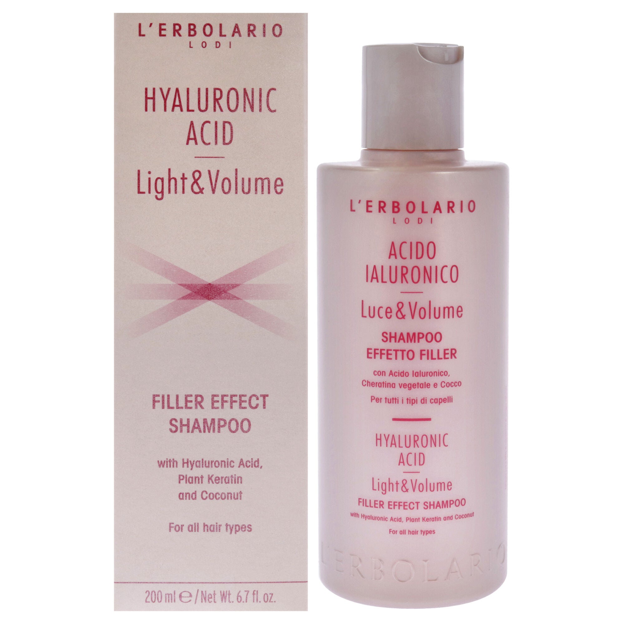 Hyaluronic Acid Light and Volume Shampoo by LErbolario for Unisex - 6.7 oz Shampoo, See Description, hi-res image number 0
