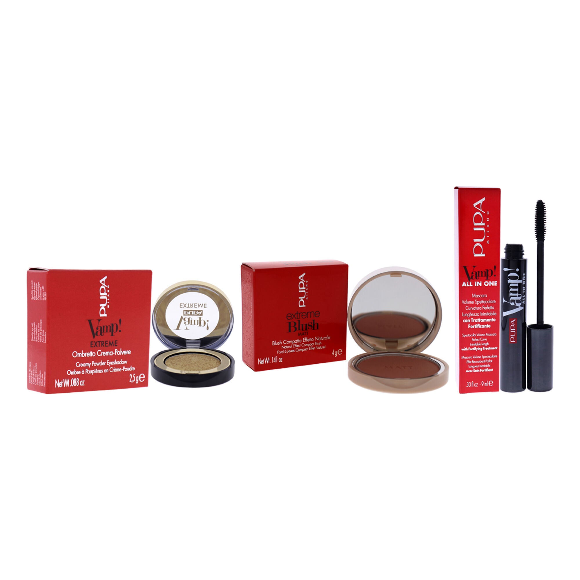 Vamp! Extreme Eyeshadow With All In One Mascara and Extreme Blush Matt Kit by Pupa Milano for Women - 3 Pc Kit, , alternate image number 6