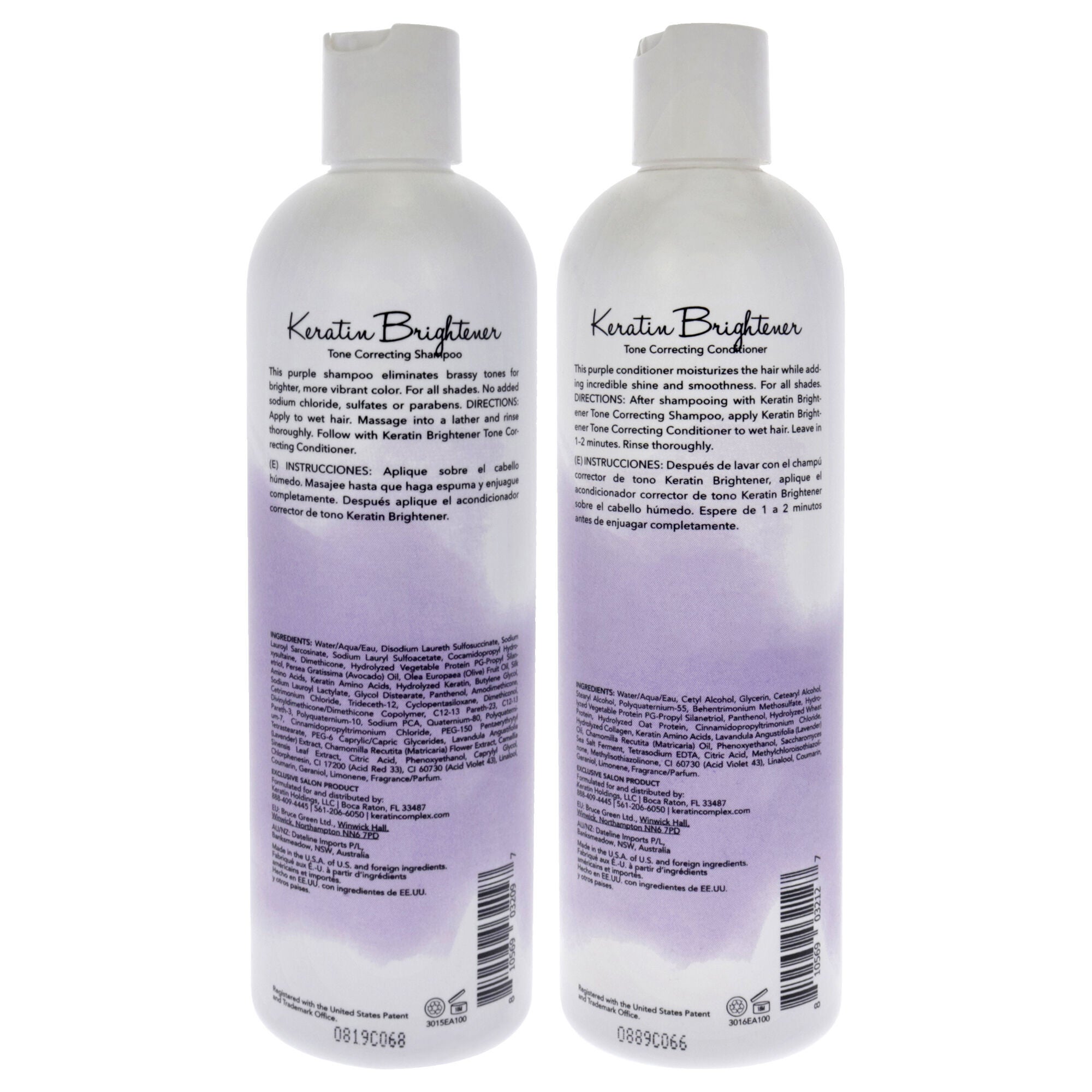 Keratin Brightener Kit by Keratin Perfect for Unisex - 2 Pc Kit 12oz Shampoo, 12oz Conditioner, See Description, alternate image number 1