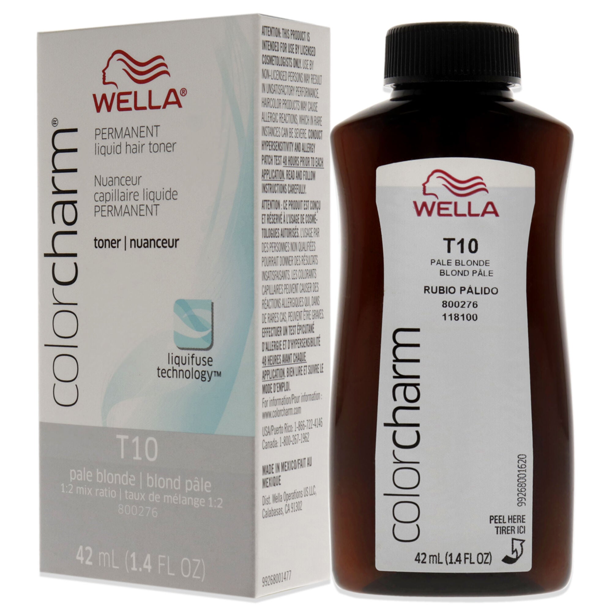 Color Charm Permanent Toner - T10 Pale Blonde by Wella for Unisex - 1.4 oz Toner, , alternate image number 6