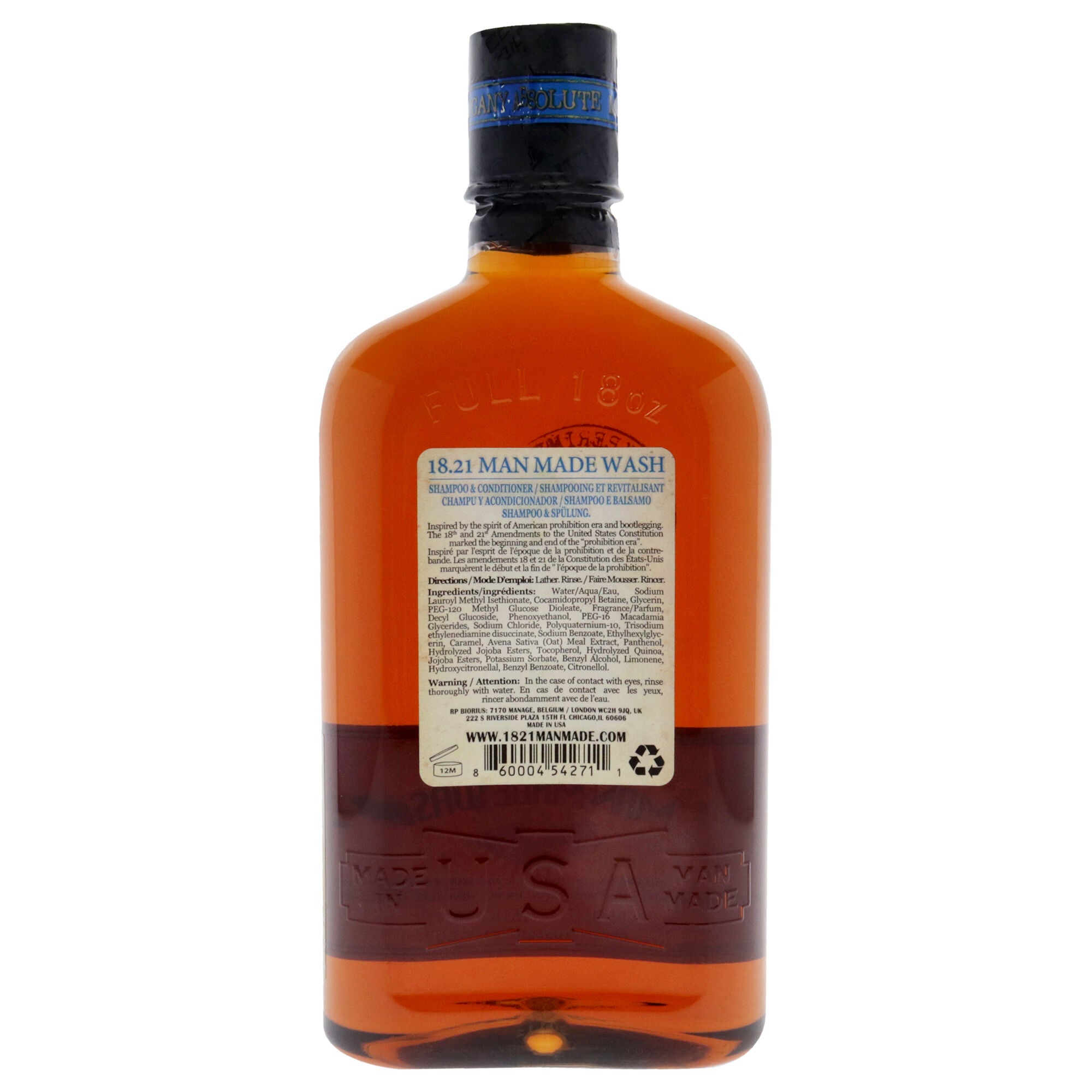 Man Made Wash - Absolute Mahogany by 18.21 Man Made for Men - 18 oz 3-In-1 Shampoo, Conditioner and Body Wash, See Description, alternate image number 1