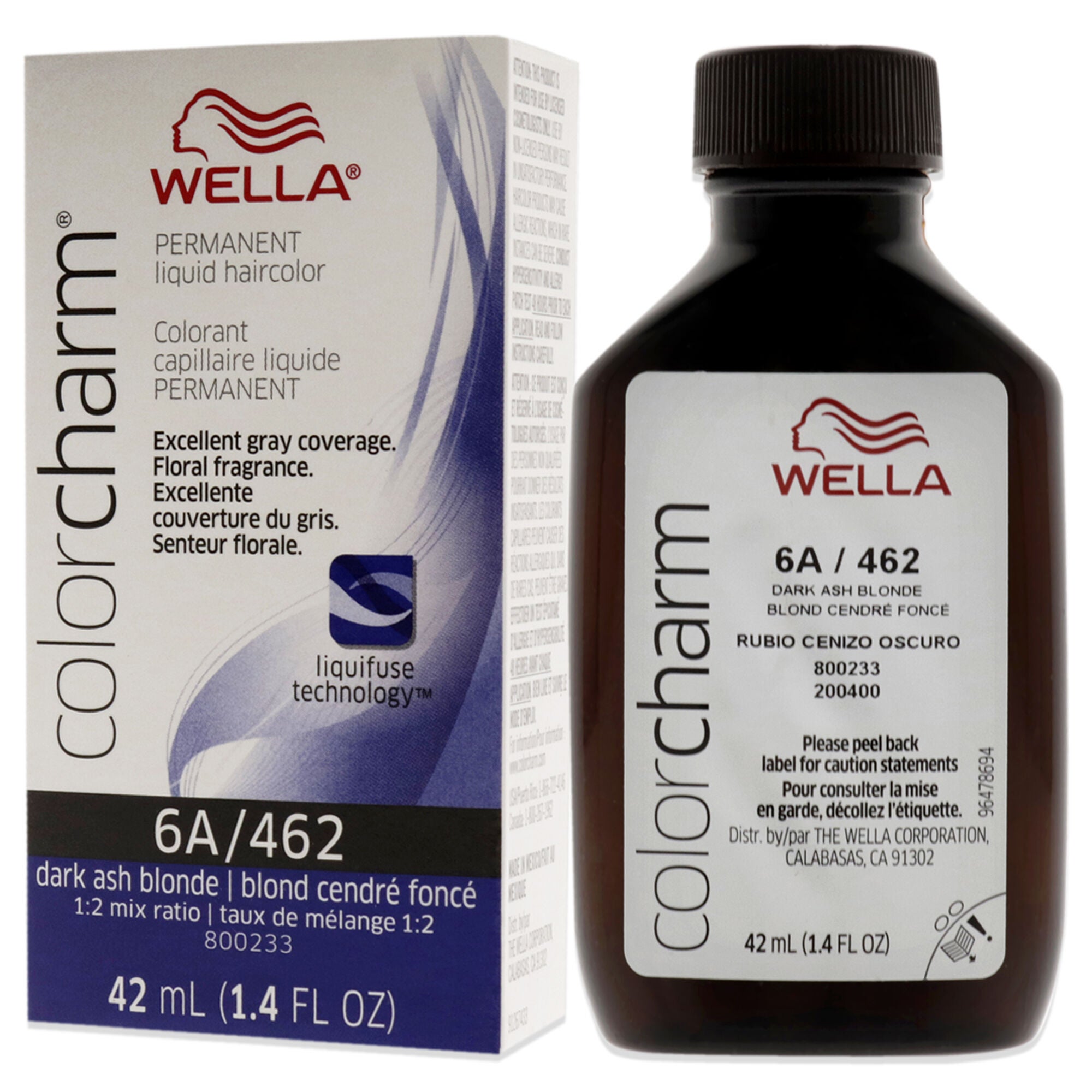 Color Charm Permanent Liquid Haircolor - 462 6A Dark Ash Blonde by Wella for Unisex - 1.4 oz Hair Color, See Description, alternate image number 3
