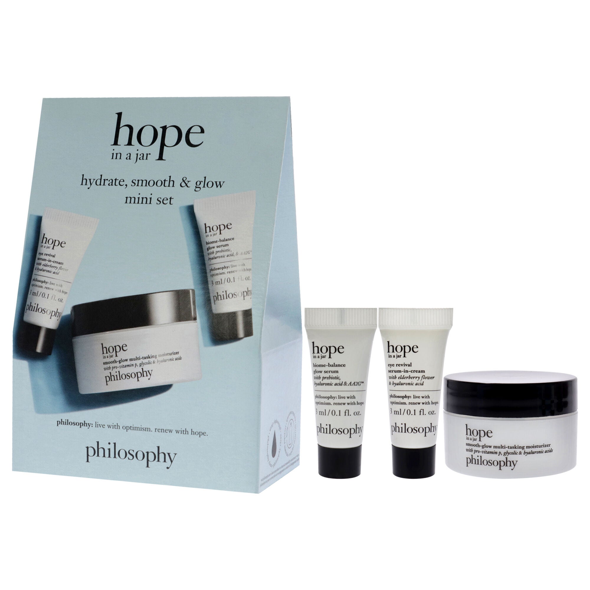 Hope In A Jar Hydrate Smooth and Glow Mini Set by Philosophy for Unisex - 3 Pc Gift Set, , alternate image number 8
