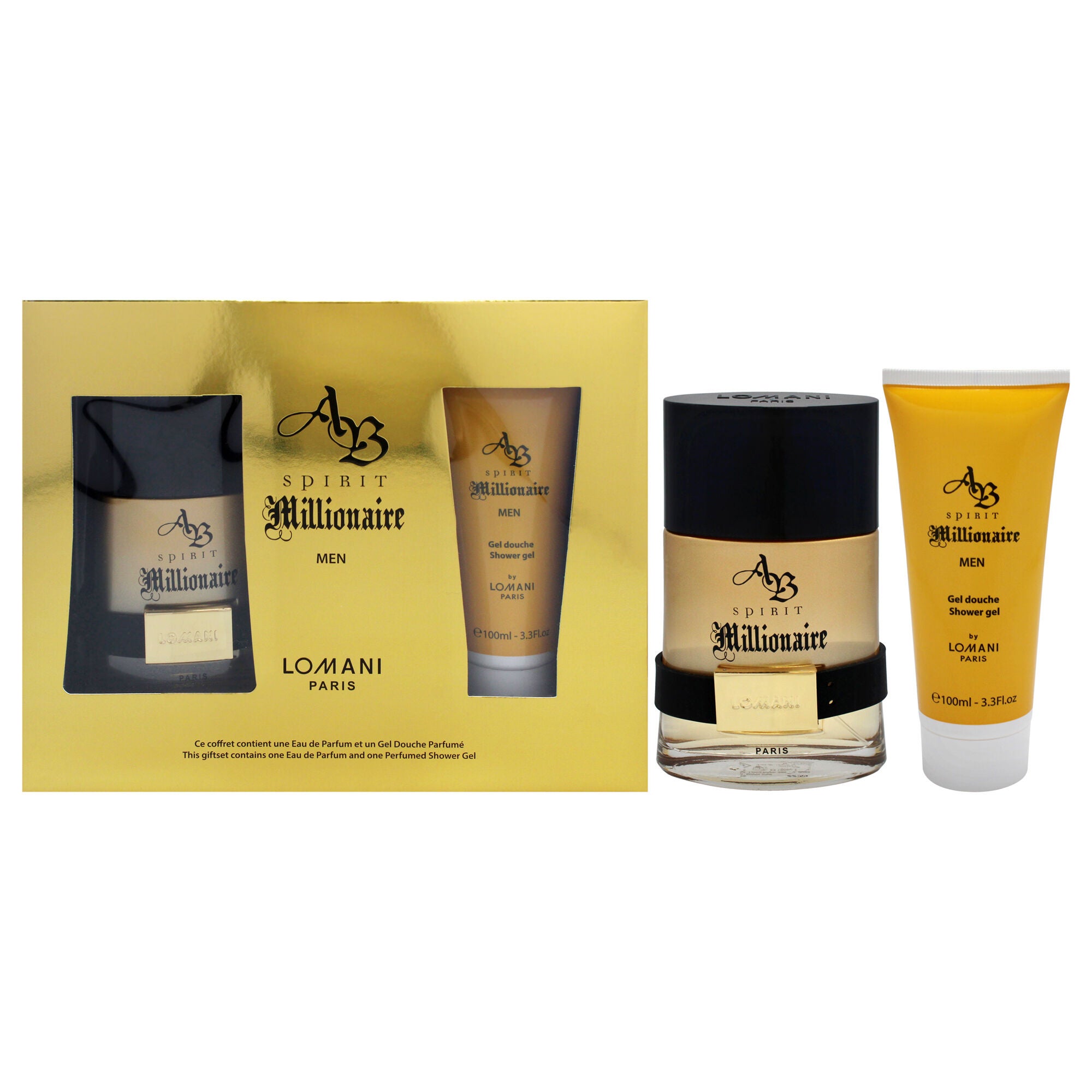 AB Spirit Millionaire by Lomani for Men - 2 Pc Gift Set 3.3oz EDP Spray, 3.3oz Shower Gel, See Description, hi-res image number 0