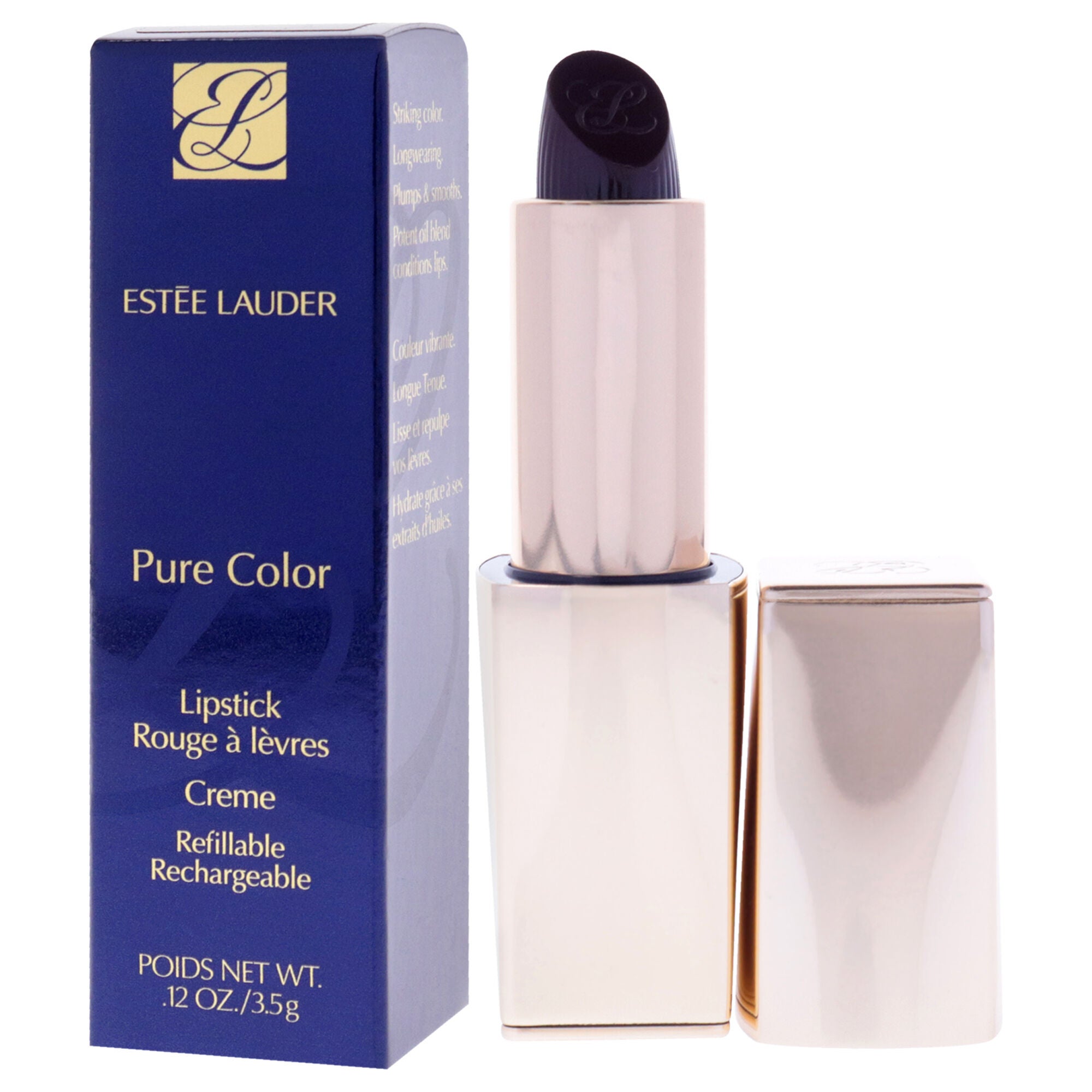 Pure Color Creme Lipstick - 685 Midnight Kiss by Estee Lauder for Women - 0.12 oz Lipstick (Refillable), See Description, alternate image number 3